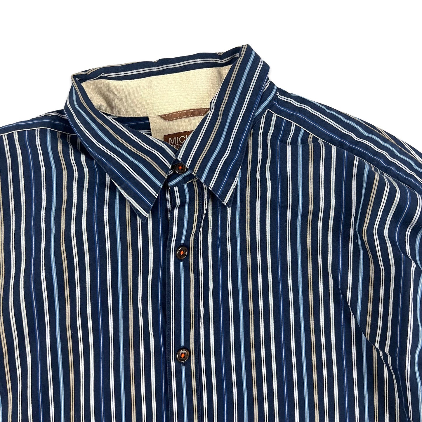 00s Vintage Michael Kors Stripe Shirt Navy Beige White L XL