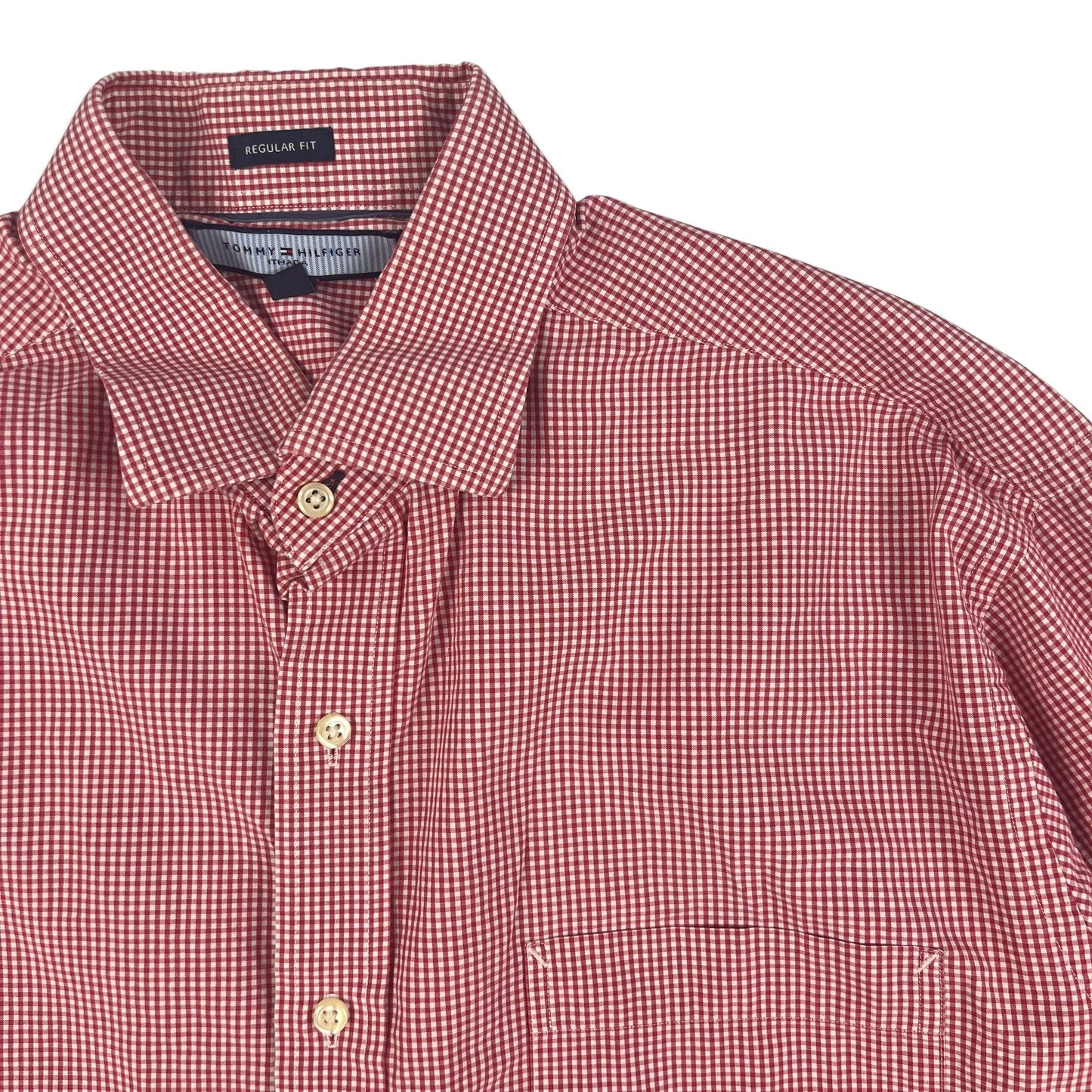 00s Vintage Tommy Hilfiger Gingham Shirt Red White L XL