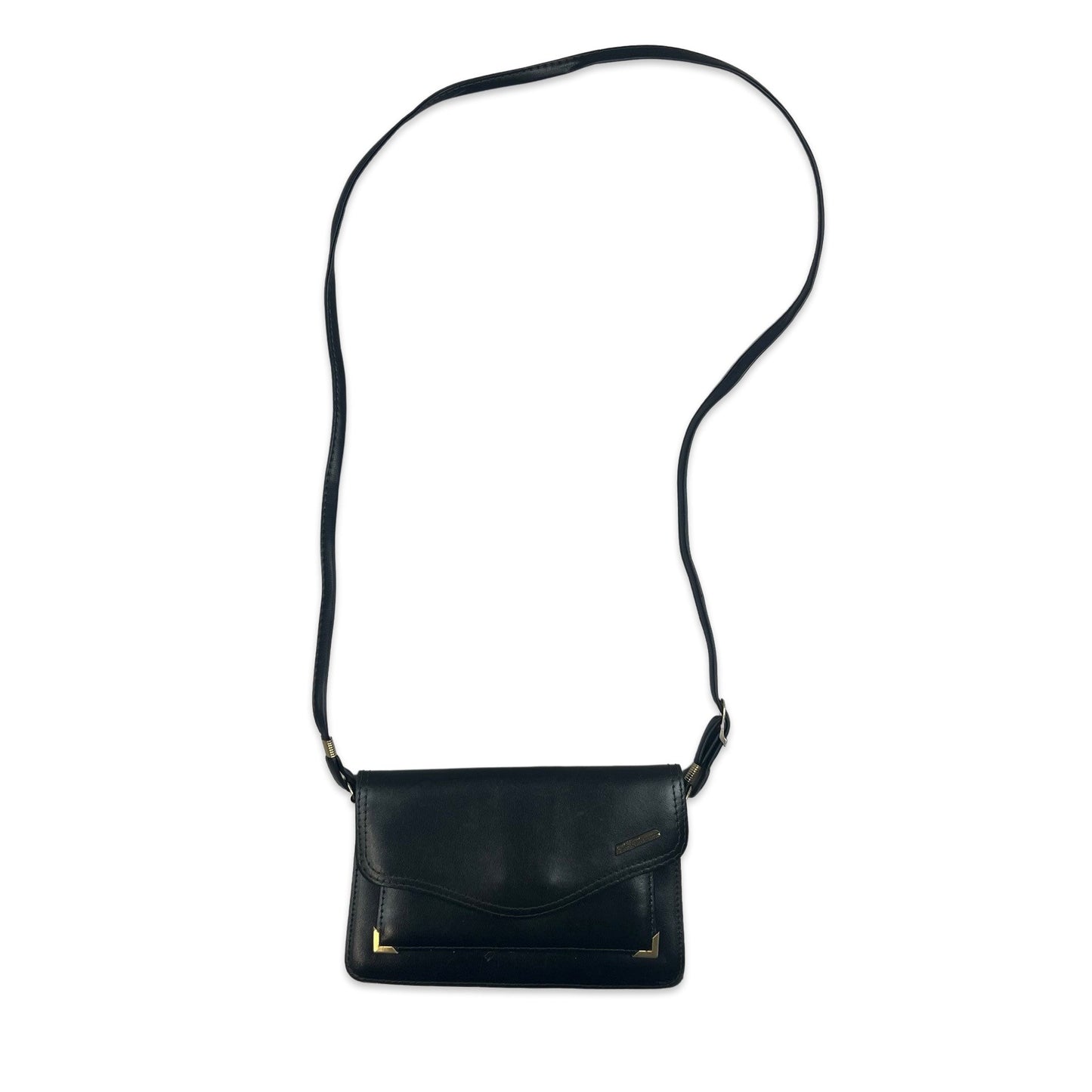 Vintage 80s Black Gold Crossbody Handbag