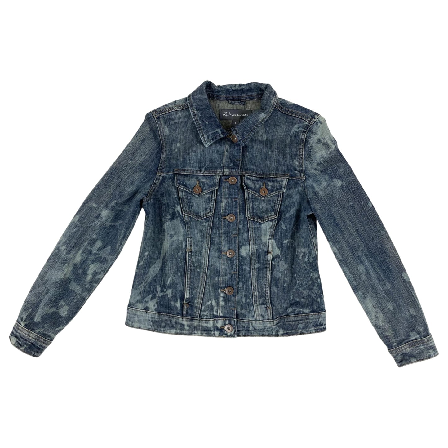 Vintage Y2K Bleach Tie Dye Denim Jacket S