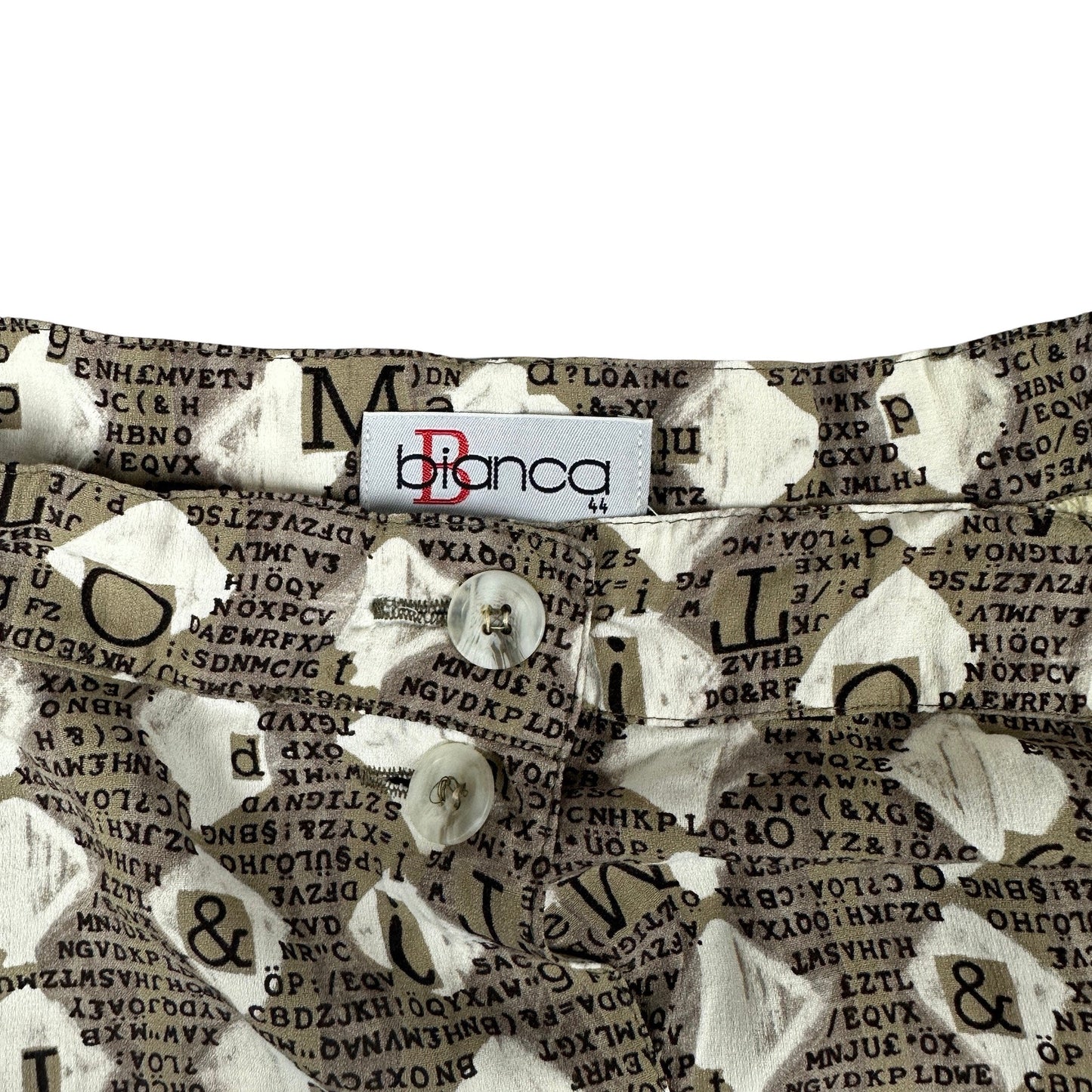 90s Vintage Brown Patterned Midi Skirt 16