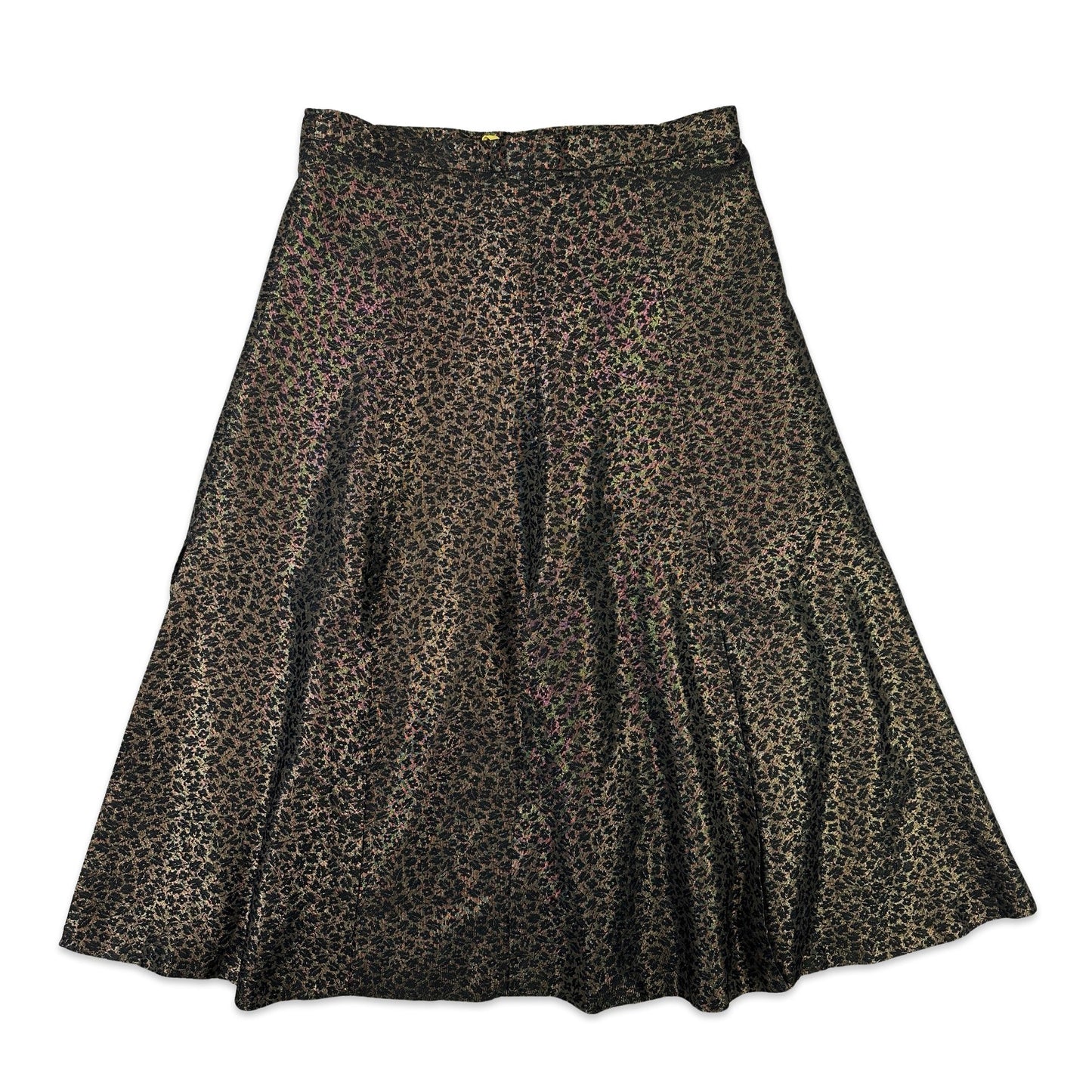 80s Vintage Gold Sparkle Patterned Skirt 14