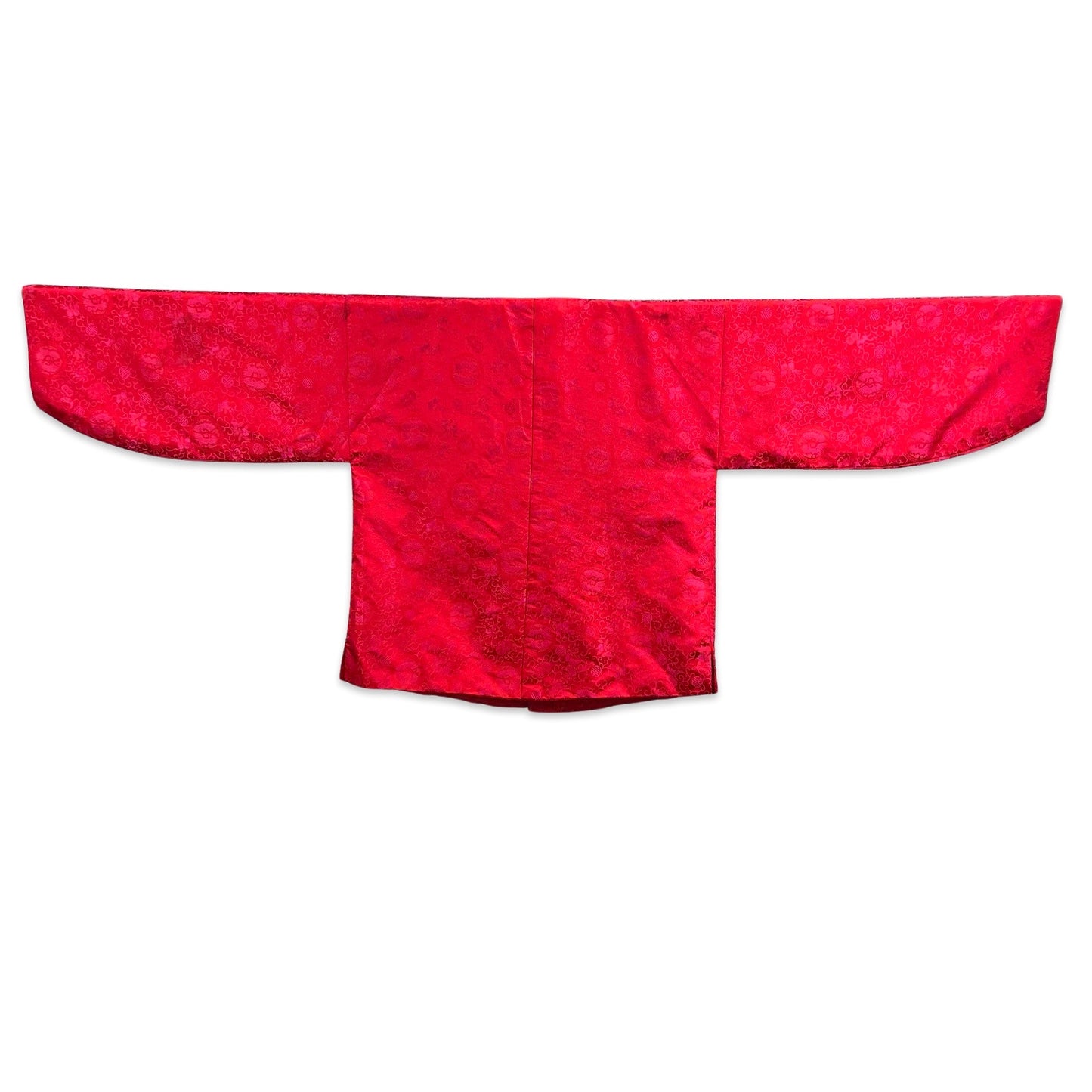 Vintage Ornate Kimono Tunic Top Red Pink 12 14 16