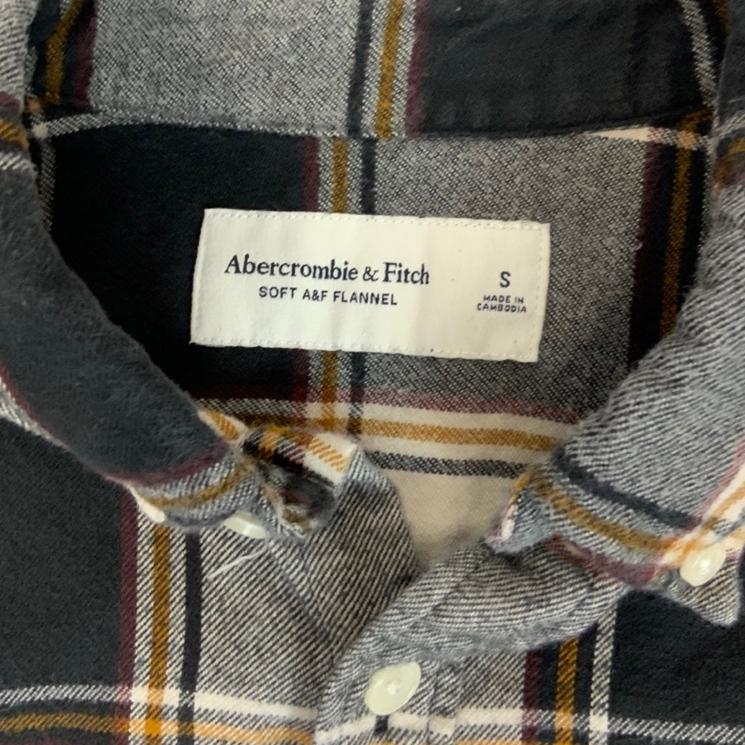 Vintage Abercrombie & Fitch Grey Plaid Flannel Shirt M