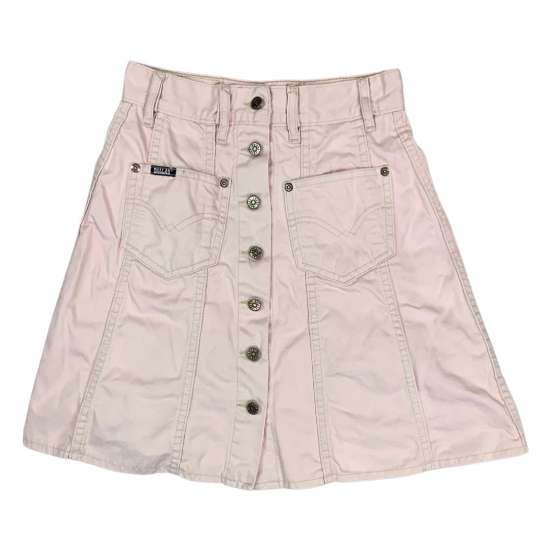 Vintage Dallas Button-down Pink Denim Mini Skirt 4