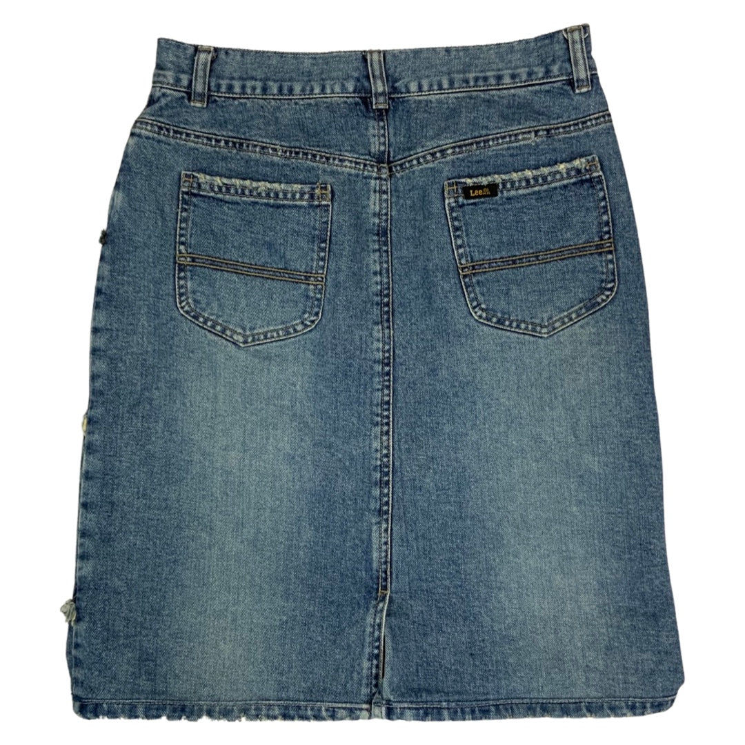 Vintage 80s 90s Lee Denim Blue Mini Skirt 10