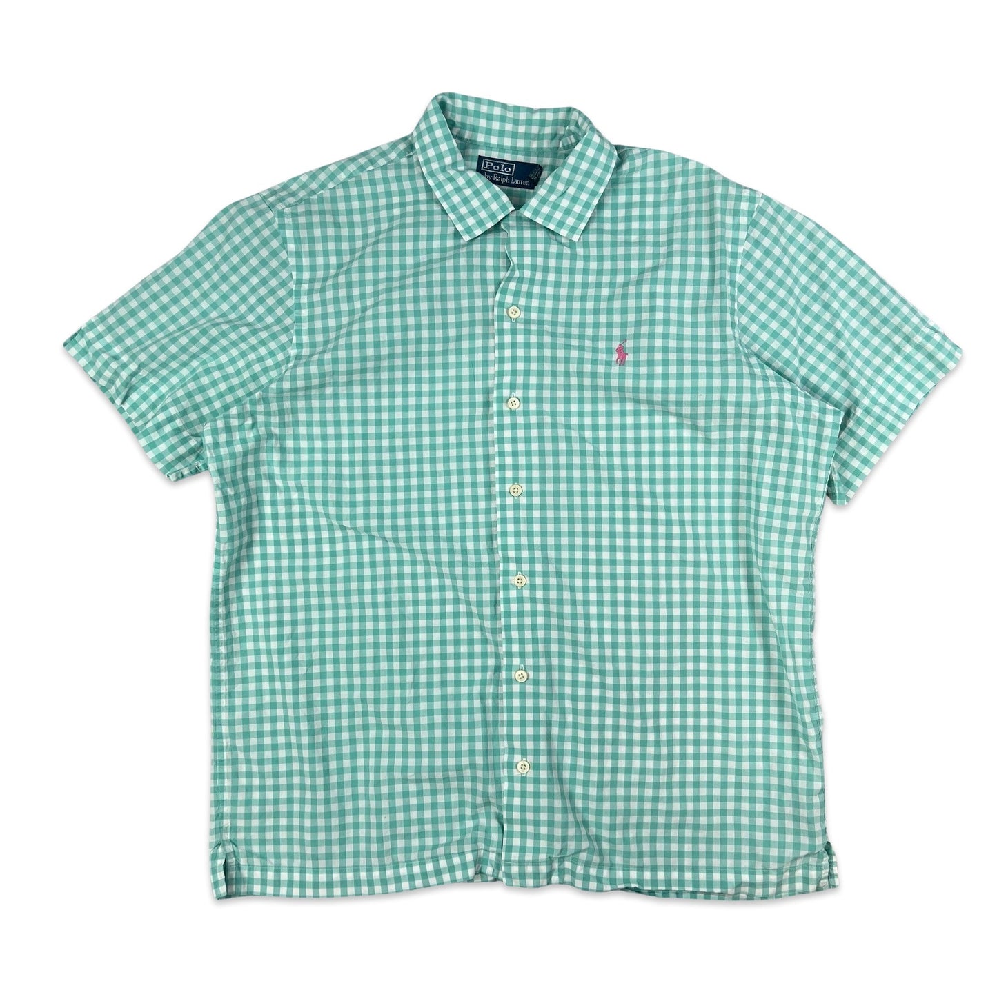 00s Vintage Ralph Lauren Gingham Shirt Blue White L XL