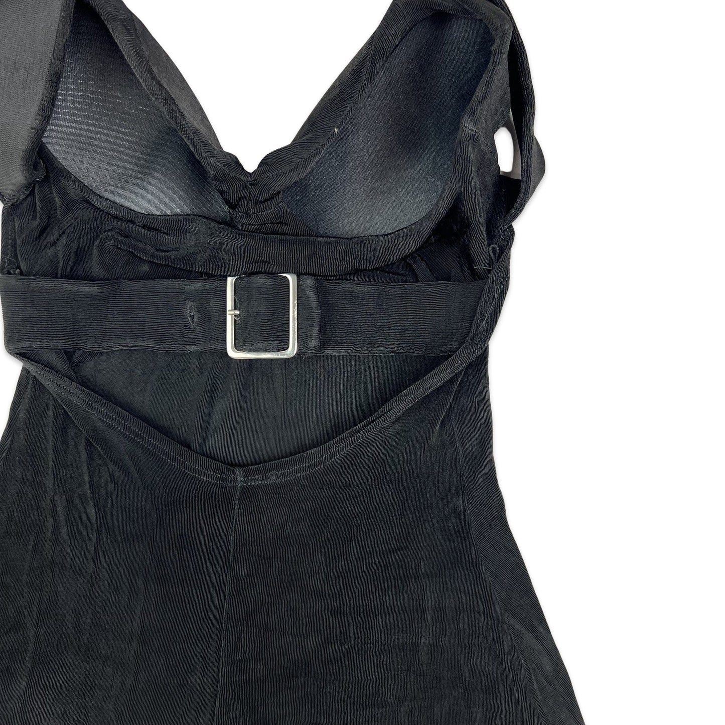 Vintage 90s A Line Dress Buckle Detail Black 6 8 10