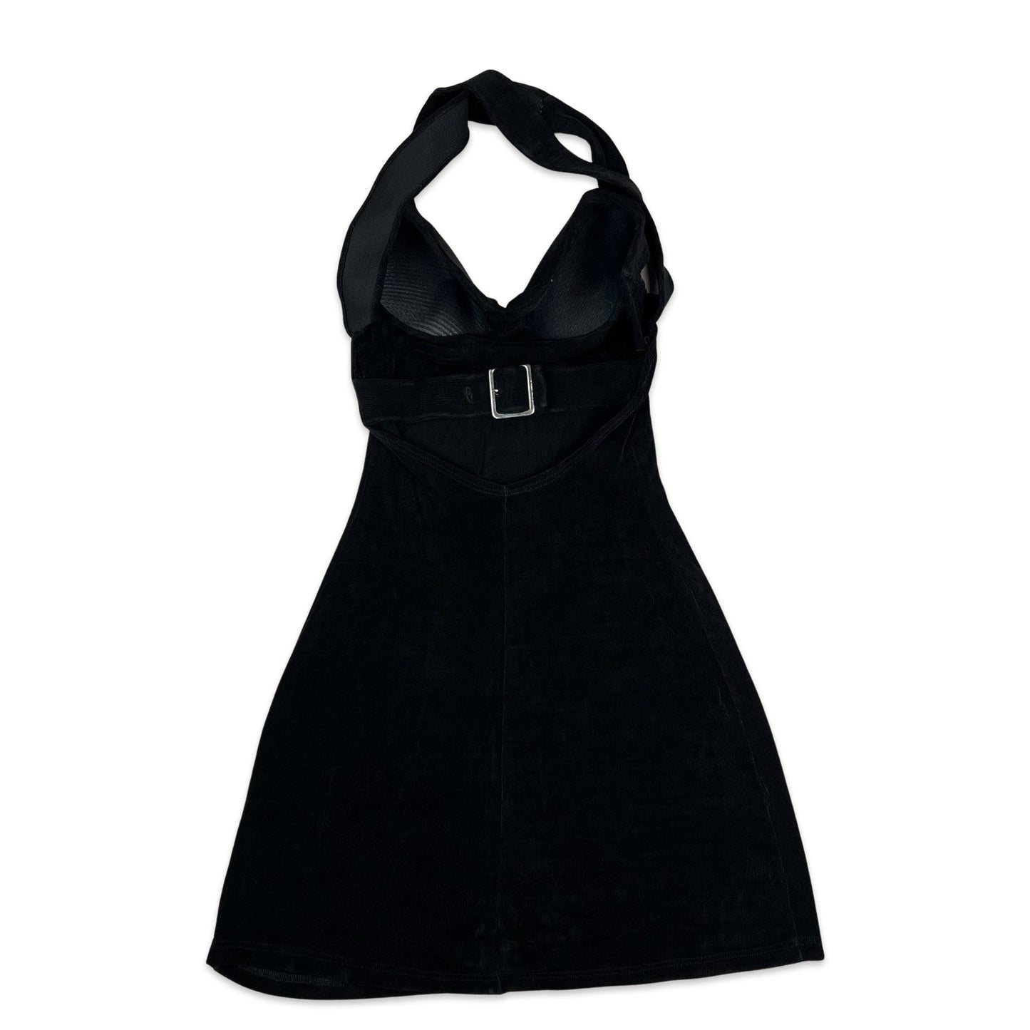 Vintage 90s A Line Dress Buckle Detail Black 6 8 10