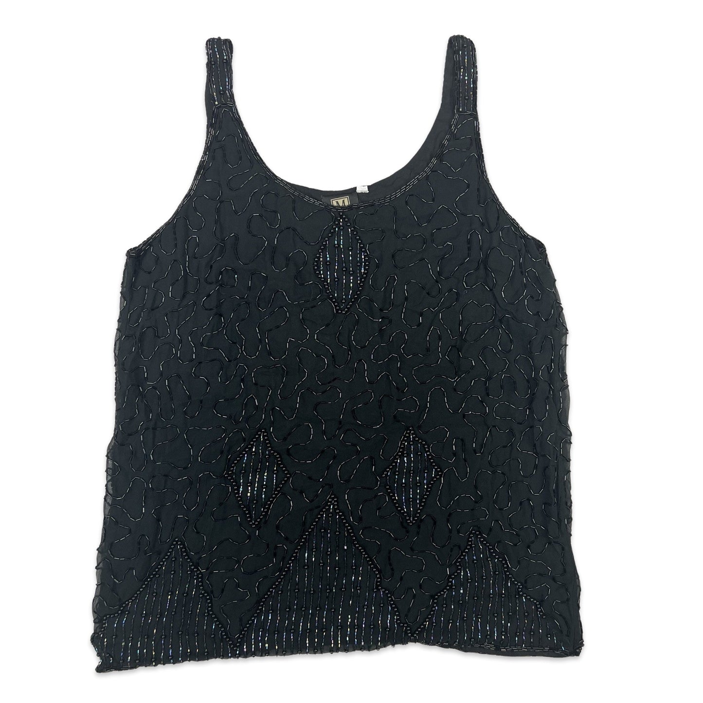 Vintage Sequin Vest Black 14 16