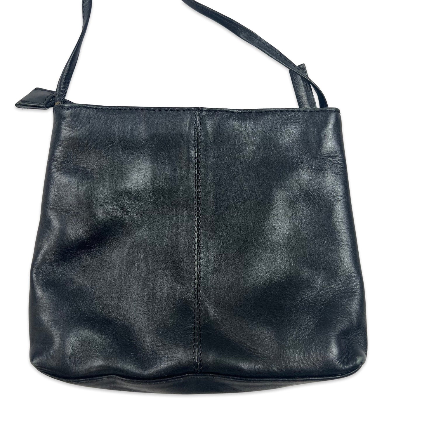 90s Y2K Black Small Leather Crossbody Handbag