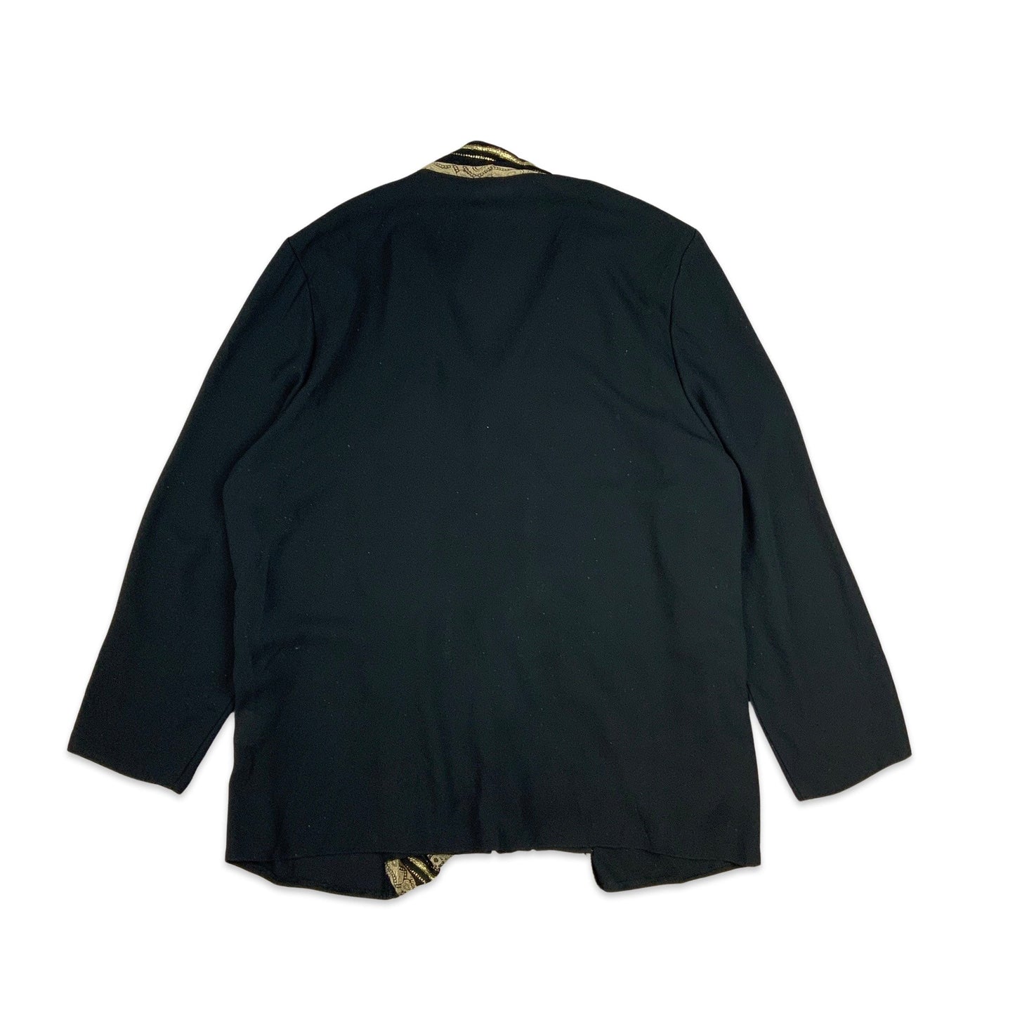 Vintage 90s Black and Gold Lurex Button-up Blouse 16 18