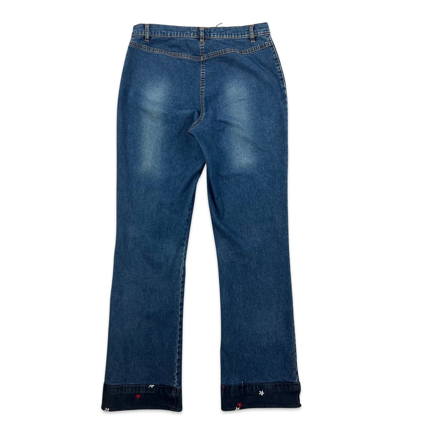 Vintage Blue Embroidered Lace Flared Jeans 12