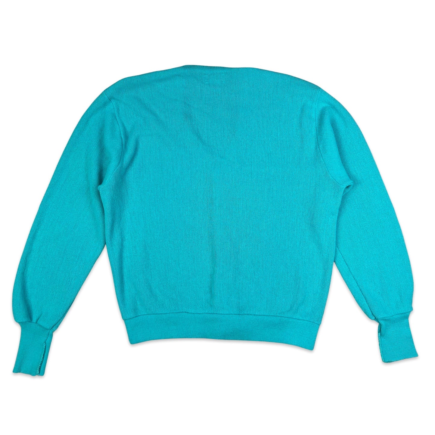 80s Vintage Lacoste Knit Cardigan Blue M L XL