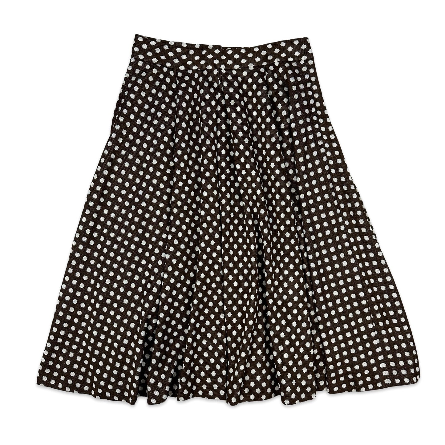 80s Vintage Brown Polka Dot Skirt 12