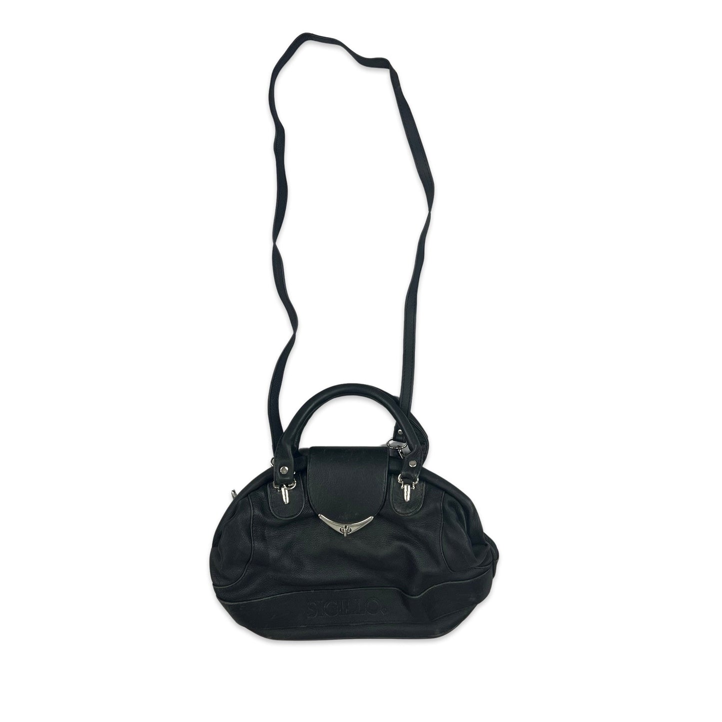 Vintage Y2K Sigillo Bowling Handbag Black Silver