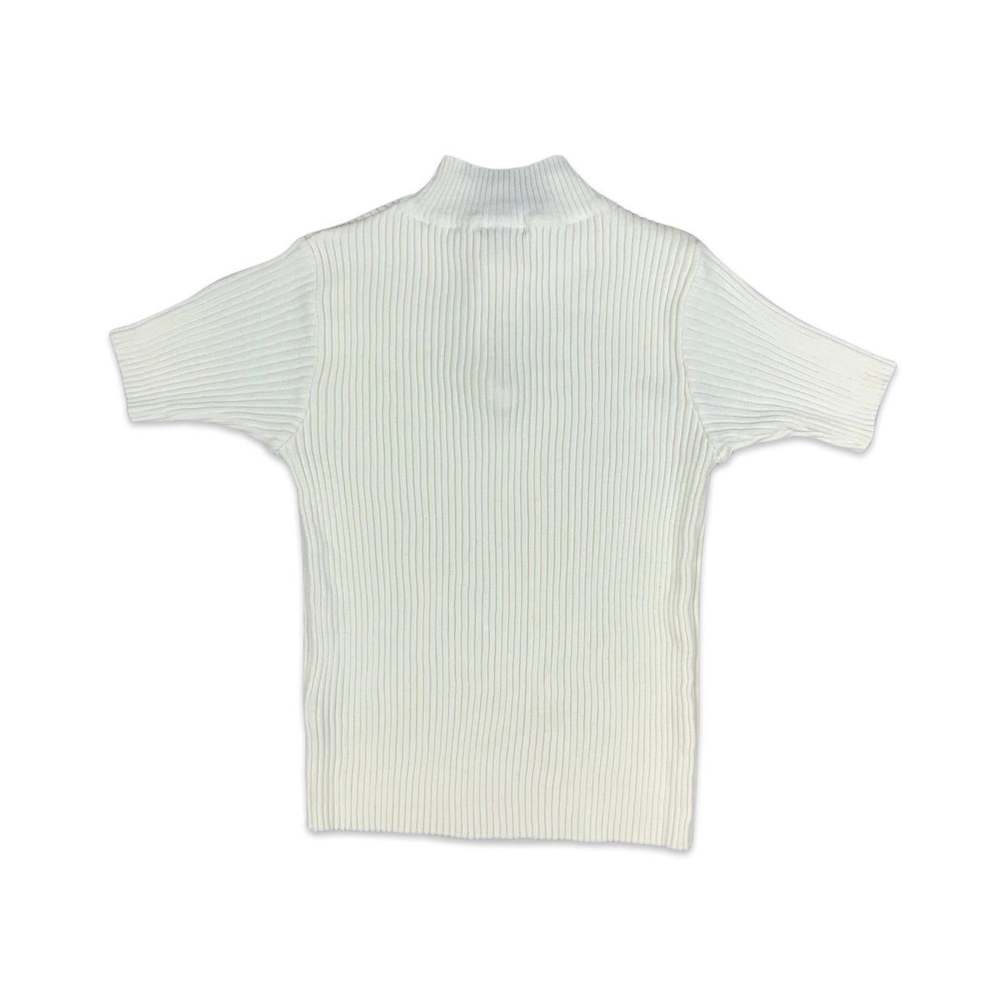 Vintage 90s White Short Sleeved Jumper 8 10 12