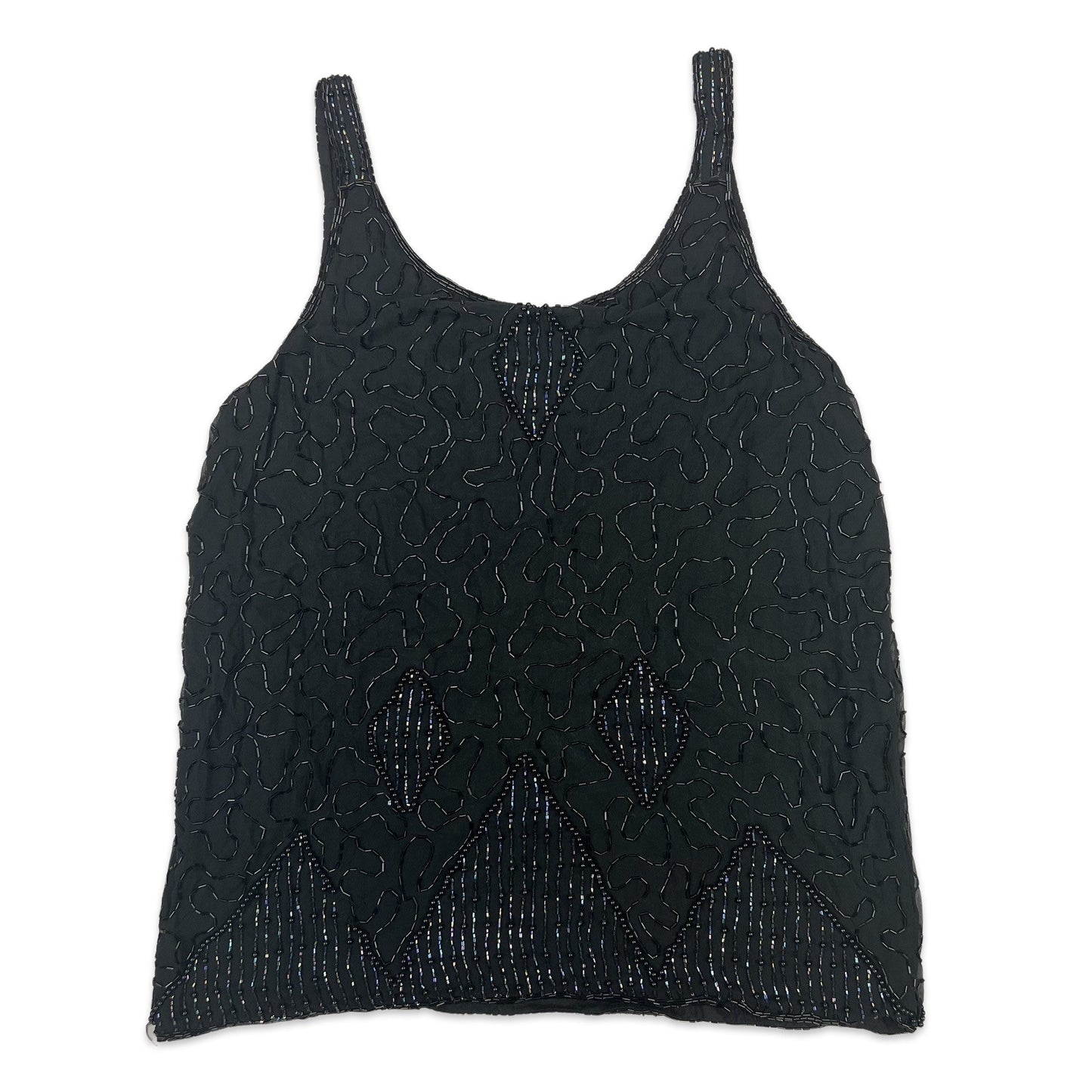 Vintage Sequin Vest Black 14 16