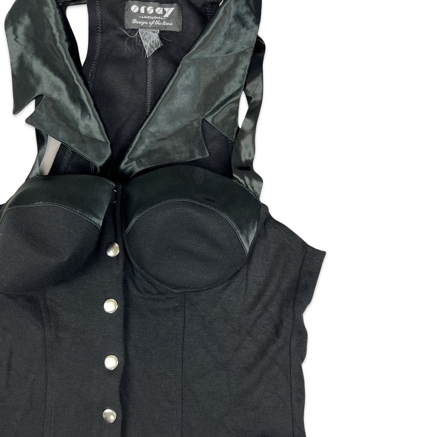 Vintage 90s Racer Back Collar Dress Black 8 10