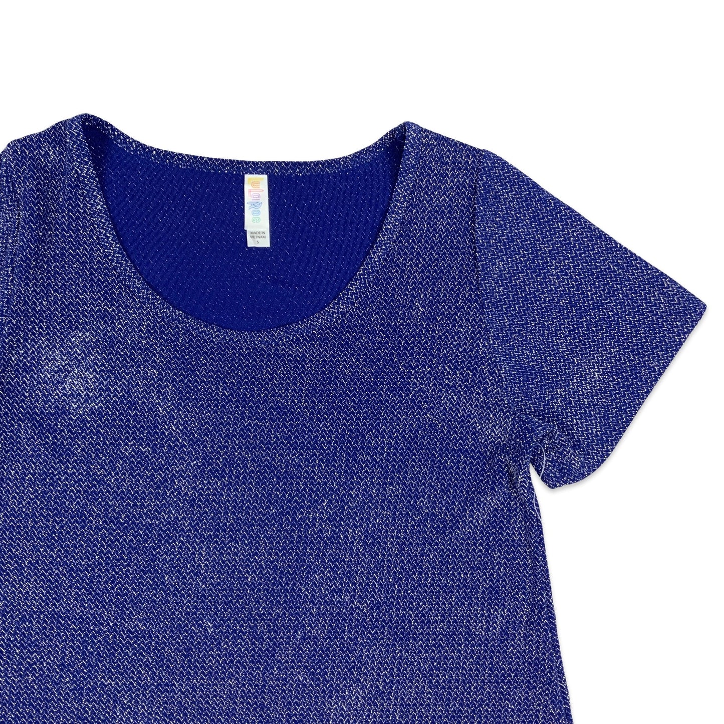 Blue Lurex T-shirt Blouse 8 10 12
