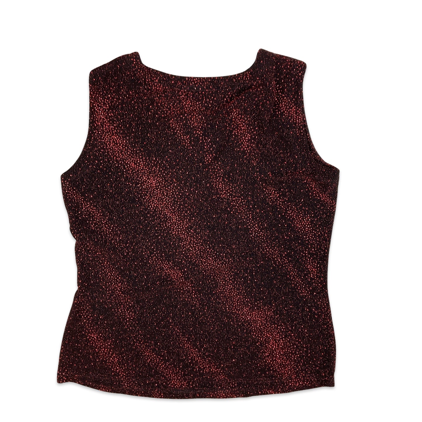 Vintage 90s C&A Red Black Lurex Shimmer Festival Vest Top 10
