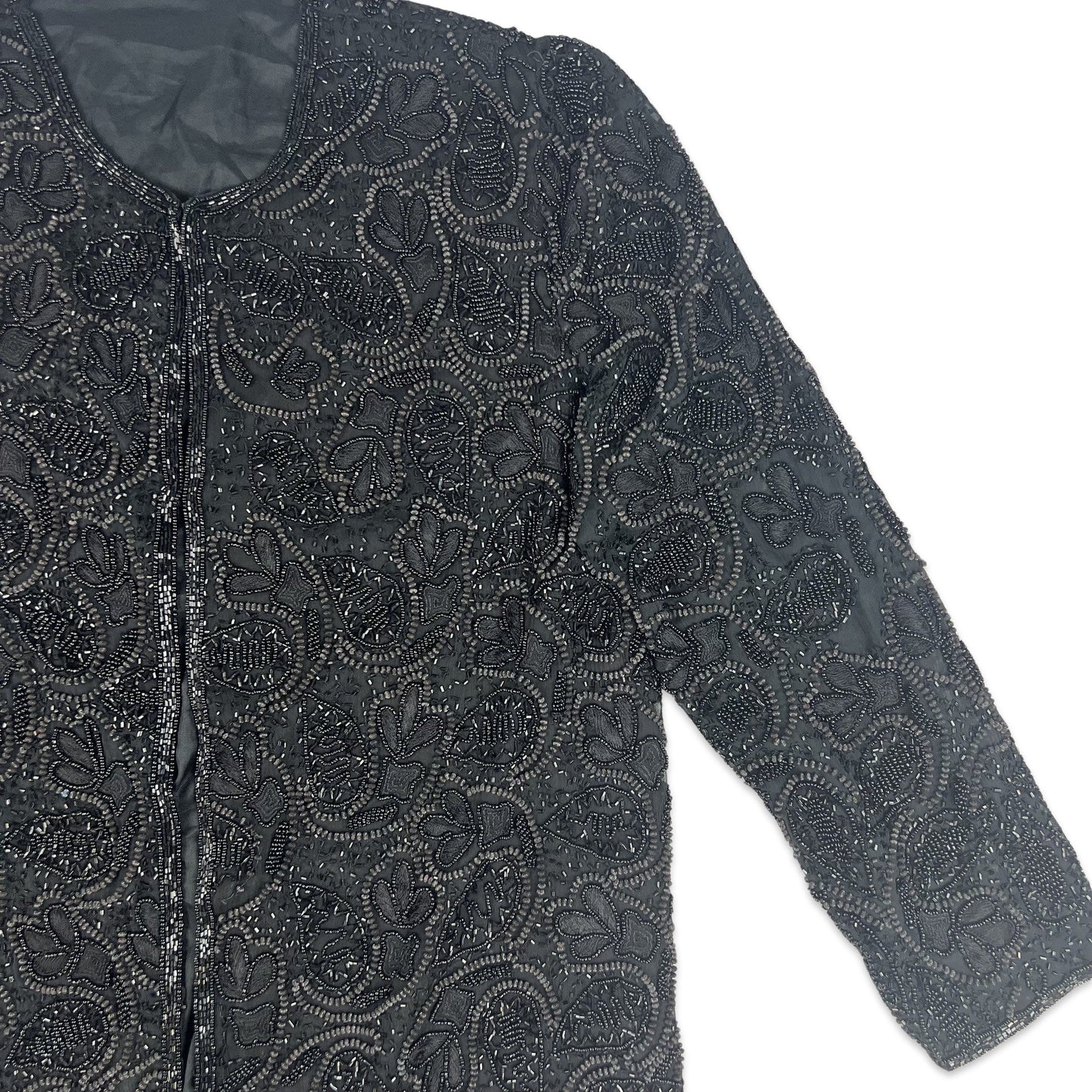 Vintage 80s Sequin Jacket Black 14 16