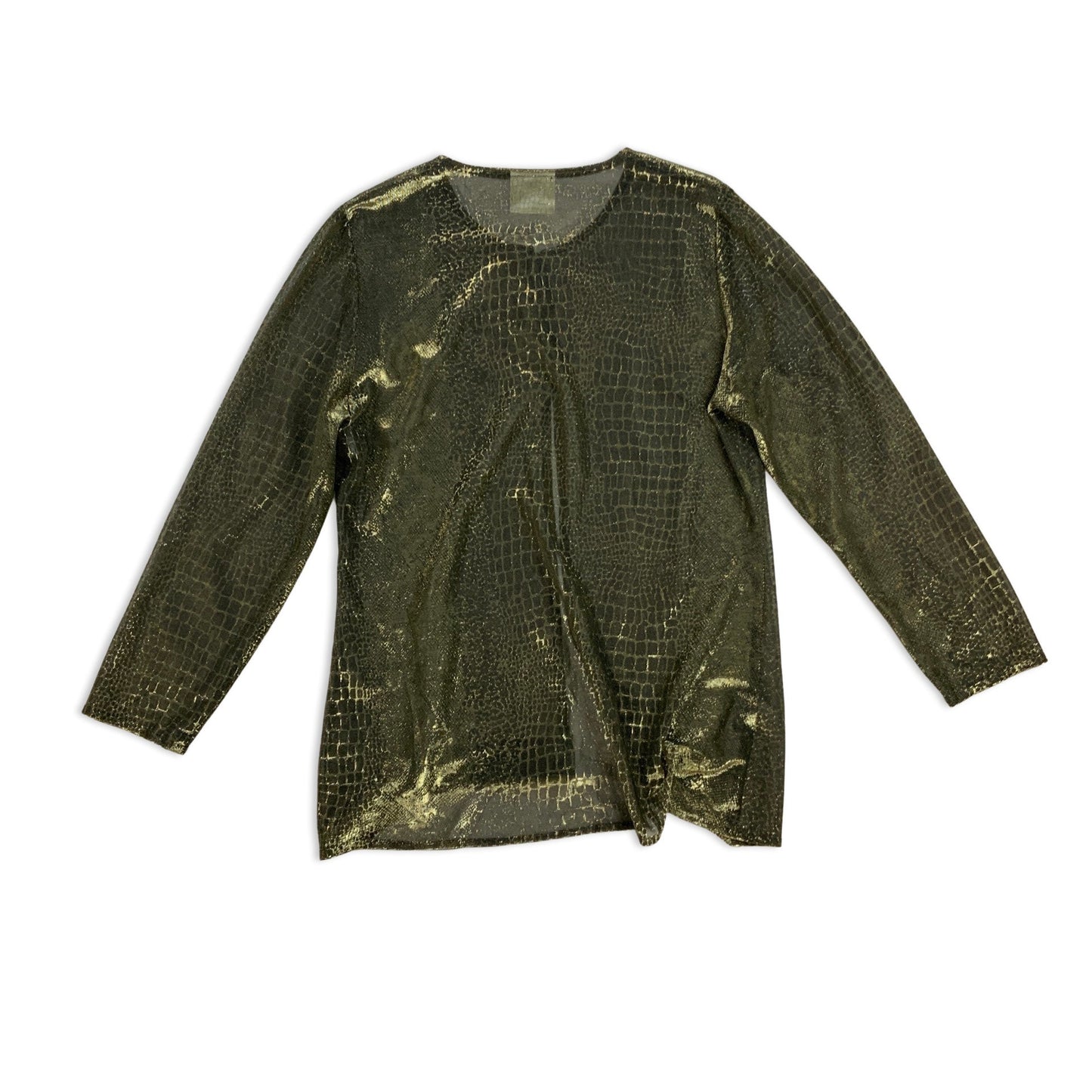 Vintage Y2K Gold and Black Lurex Blouse 14 16 18