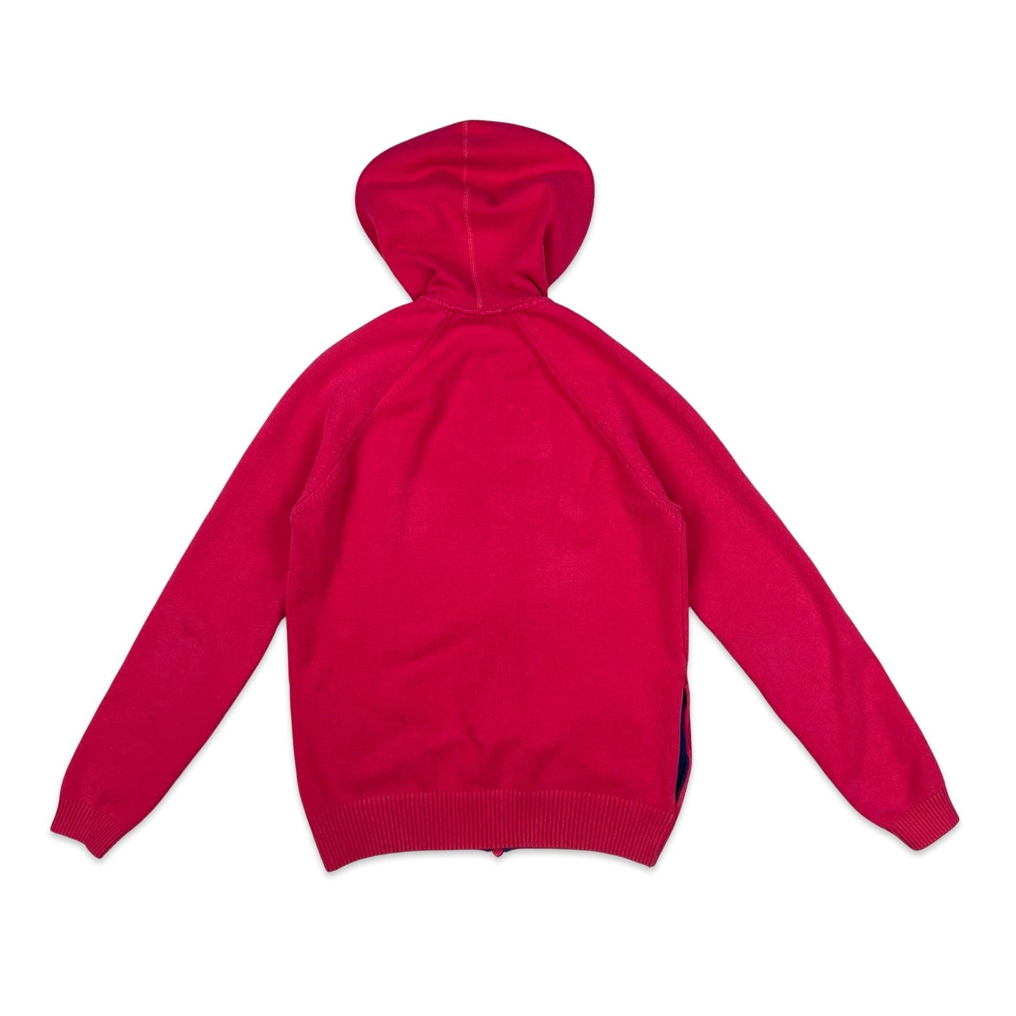 90s 00s Vintage Lacoste Double Zip Knit Jumper Pink 6 8 10