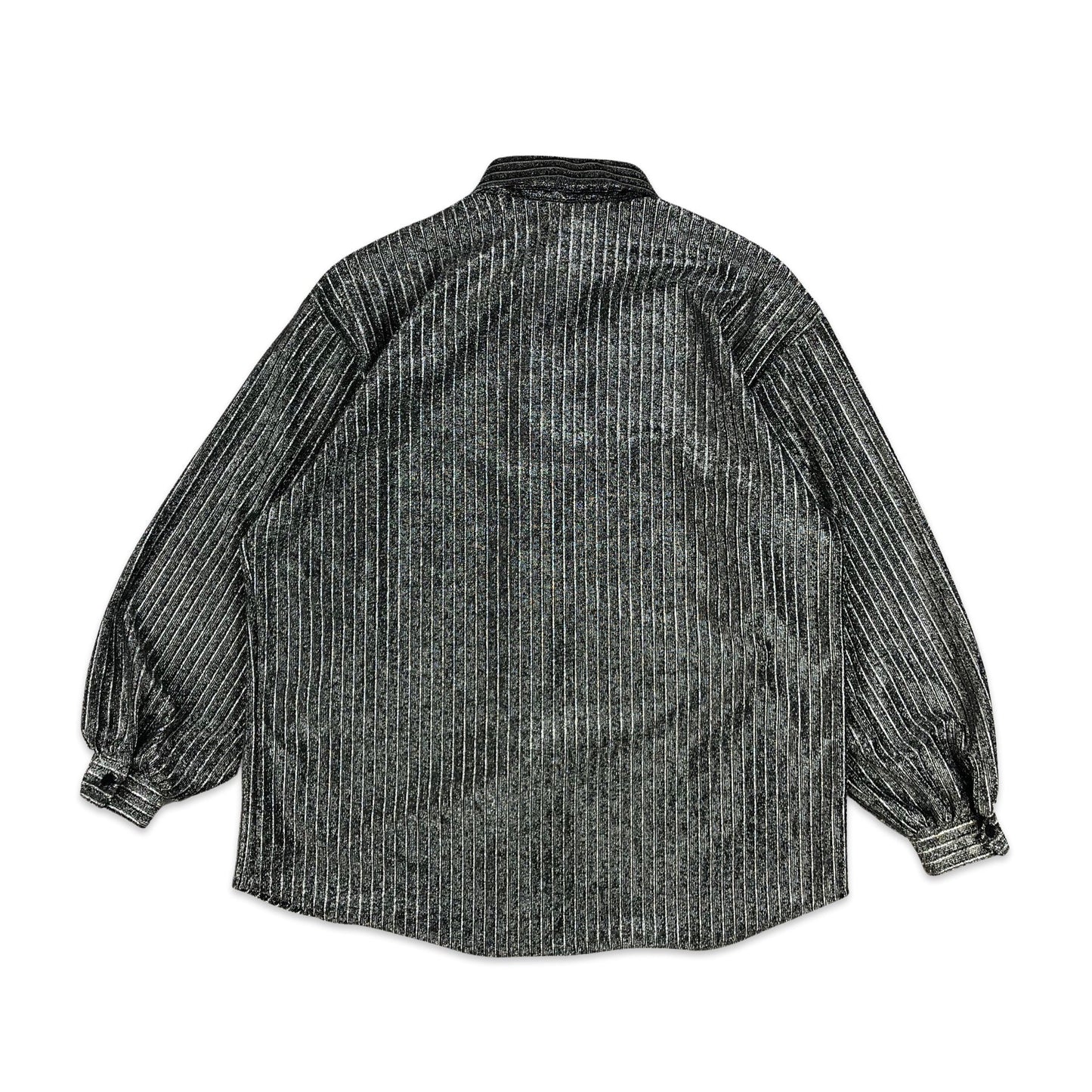 Vintage 80s Silver Lurex Shirt 18 20 22