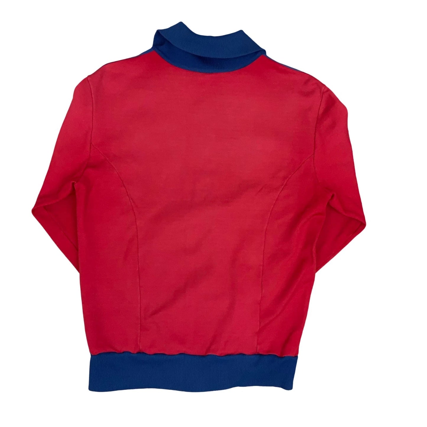 RARE 1970s ADIDAS RED BLUE STRIPED WEST GERMANY ZIP-UP TRAINING TRACK JACKET M/L