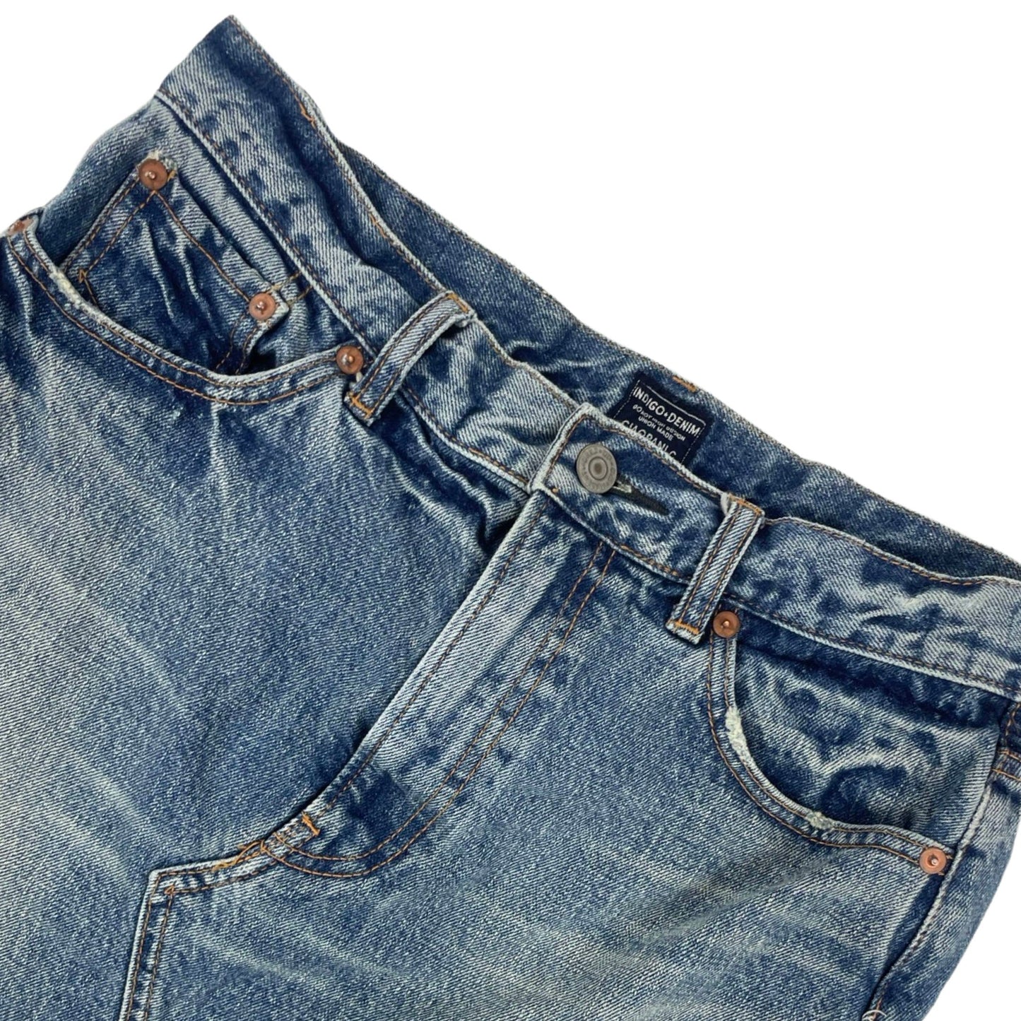 Vintage Y2K Distressed Denim Mini Skirt 14