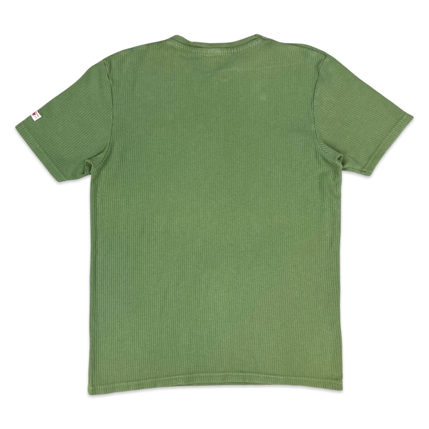 Vintage Levi's Green Ribbed V-neck Tee XS S
