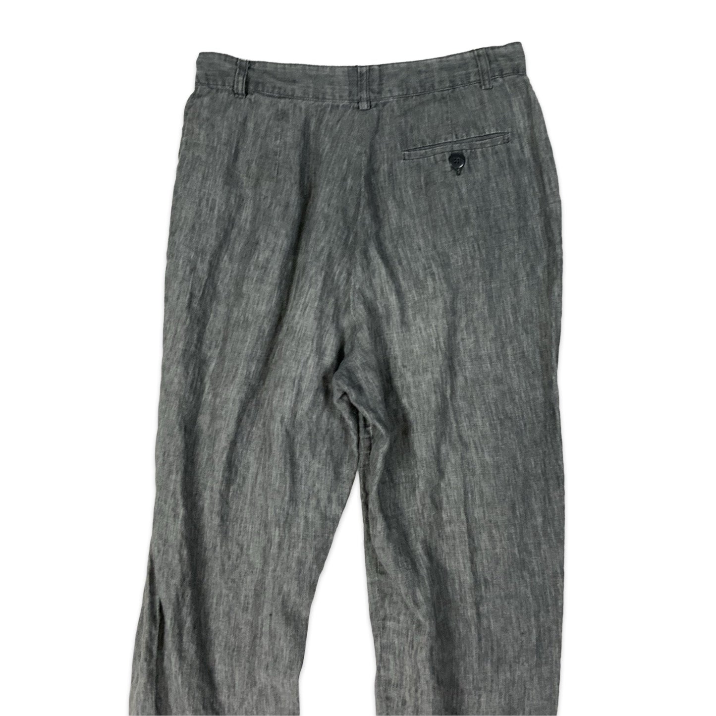Pleated Grey Linen Trousers 8 10