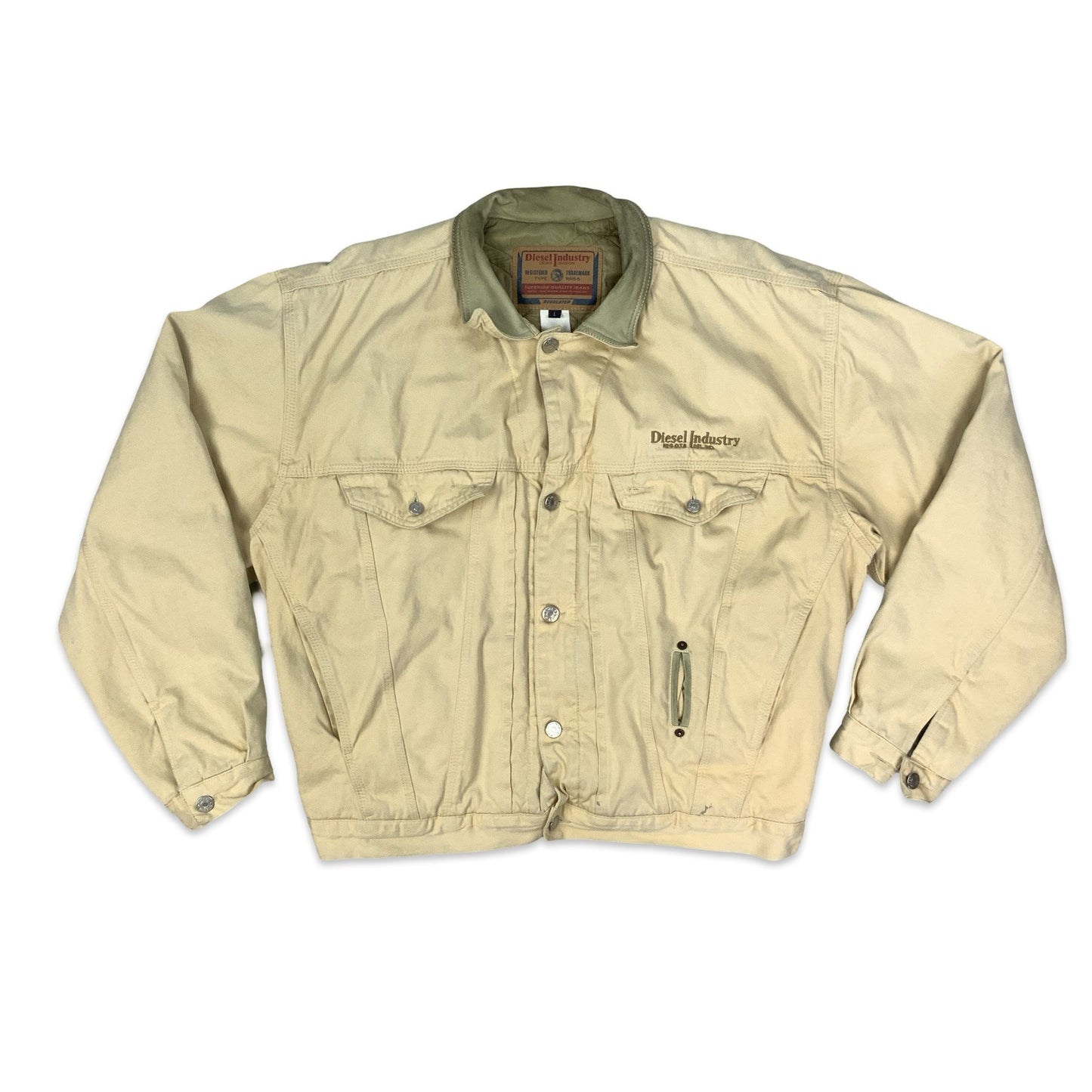 Vintage 90s Diesel Cream Quilted Denver Jacket XL XXL
