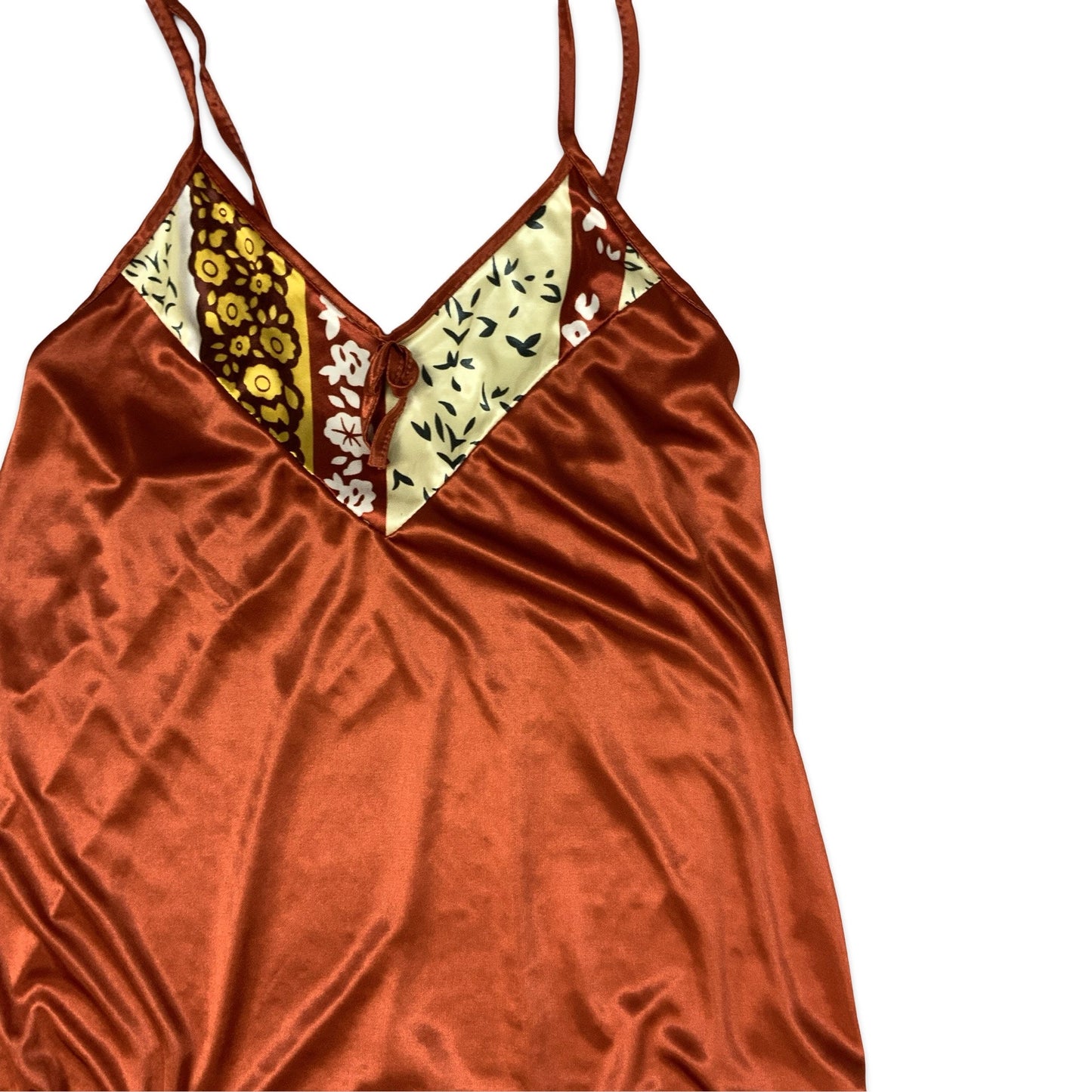 Y2K Copper Shiny Spaghetti Strap Slip Top 4 6 8