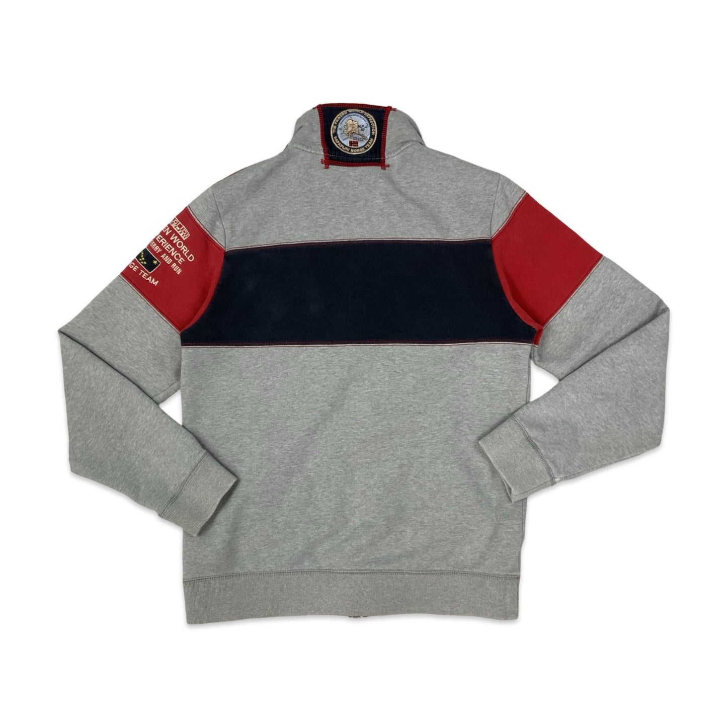 Napapijri Grey Spell Out Zip-up Track Jacket S M