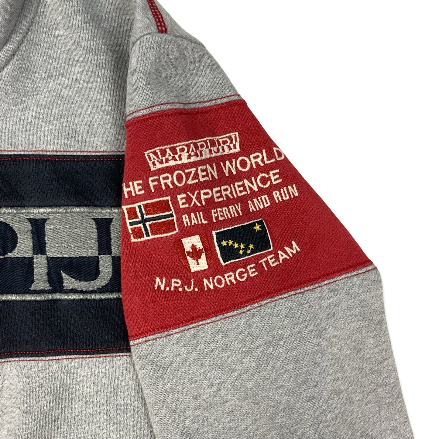 Napapijri Grey Spell Out Zip-up Track Jacket S M