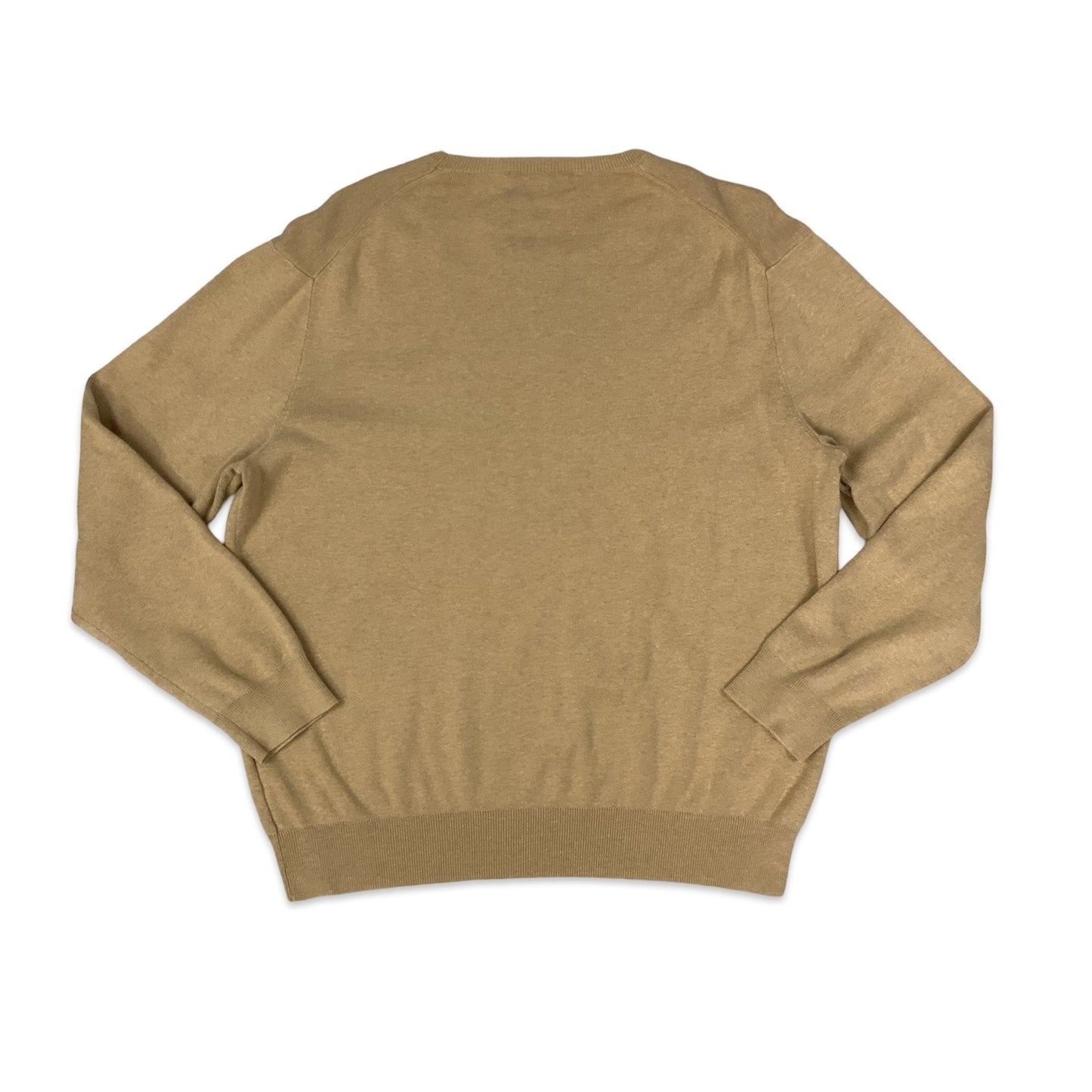 Vintage Ralph Lauren Tan Crew Neck Knitted Jumper L XL