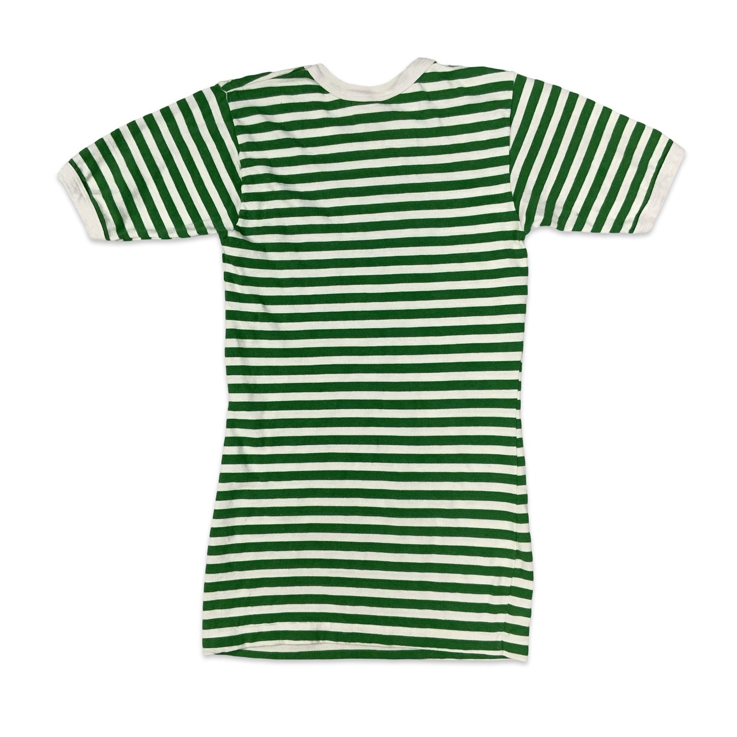 Vintage 90s Marimekko Green & White Striped Top XS