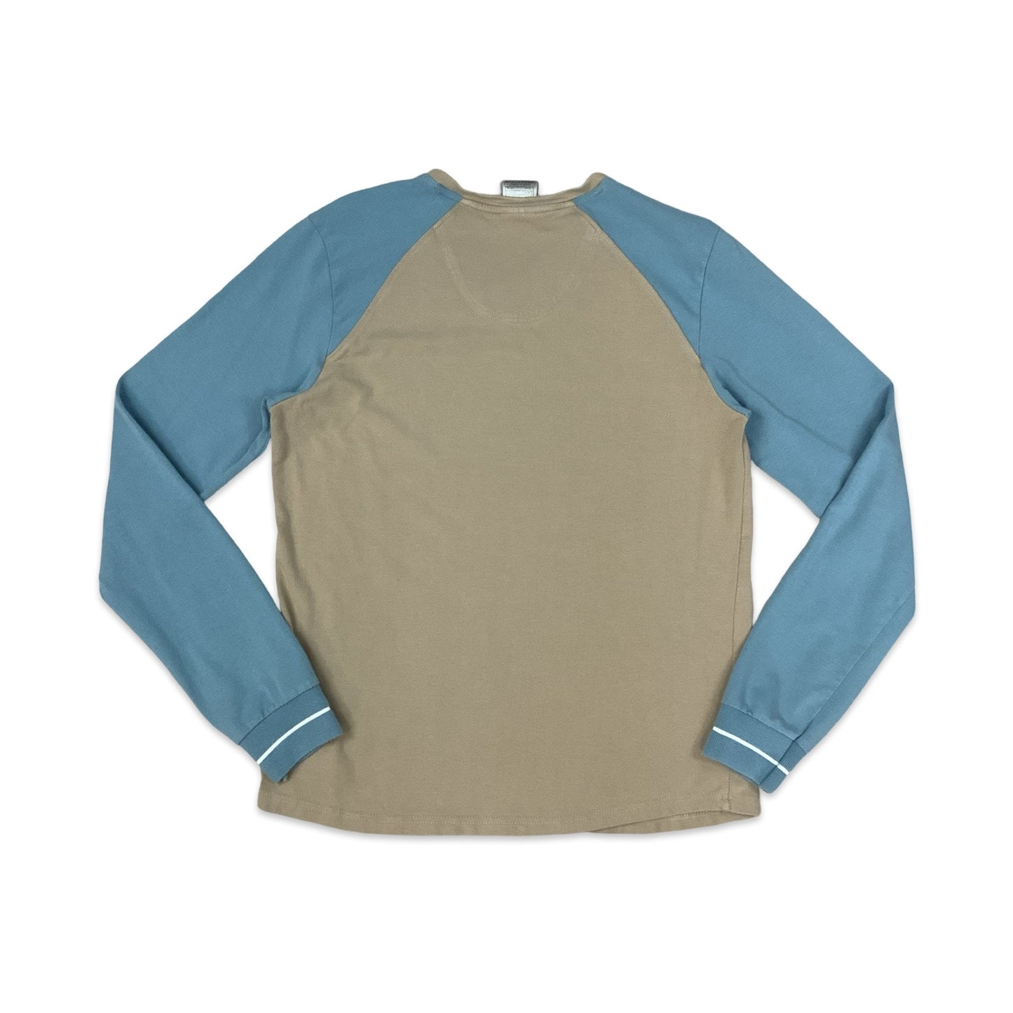Y2K Blue & Beige Nike Spell Out Long Sleeve Tee 10 12