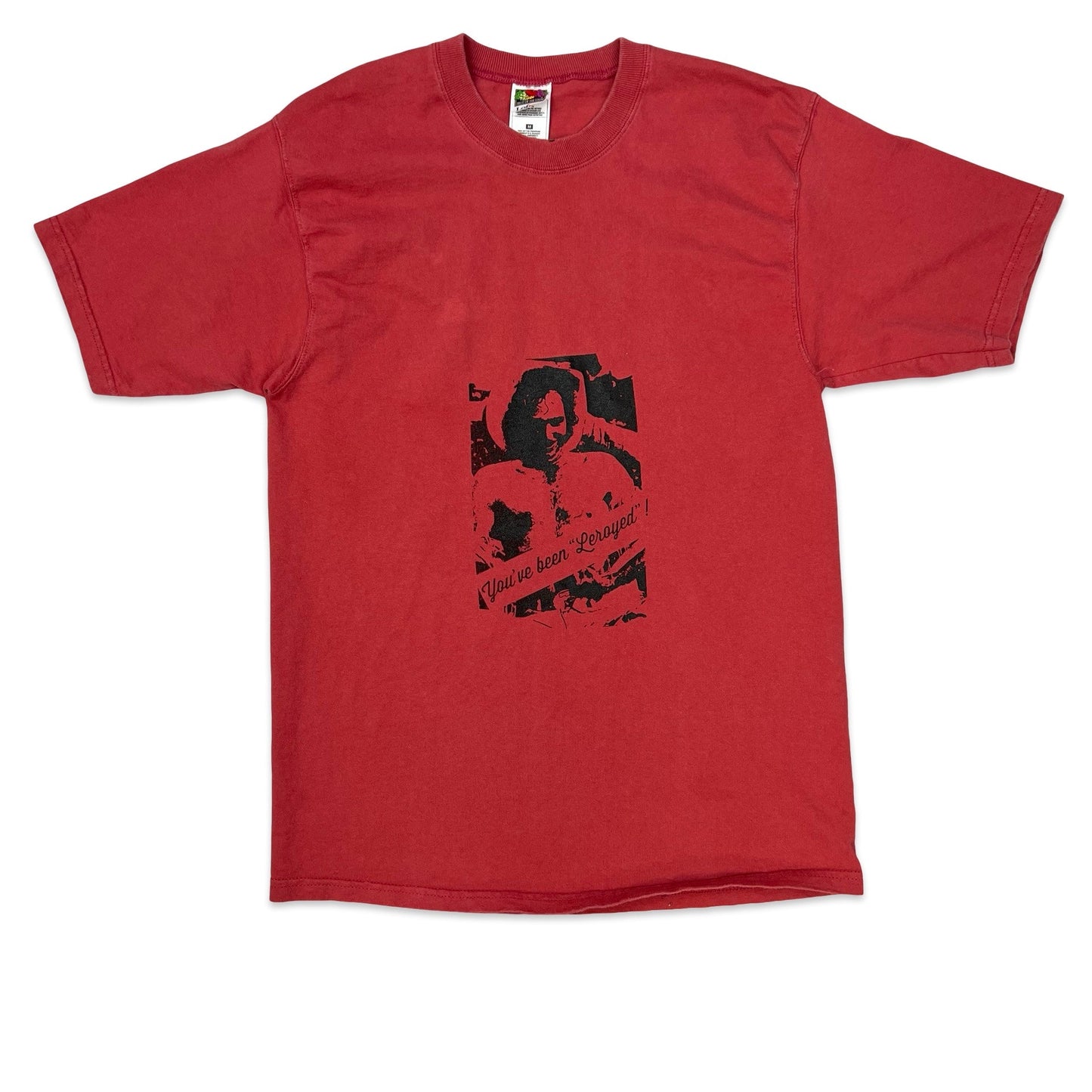 Vintage 90s Fruit of the Loom "Leroyed" Red Graphic Tee S