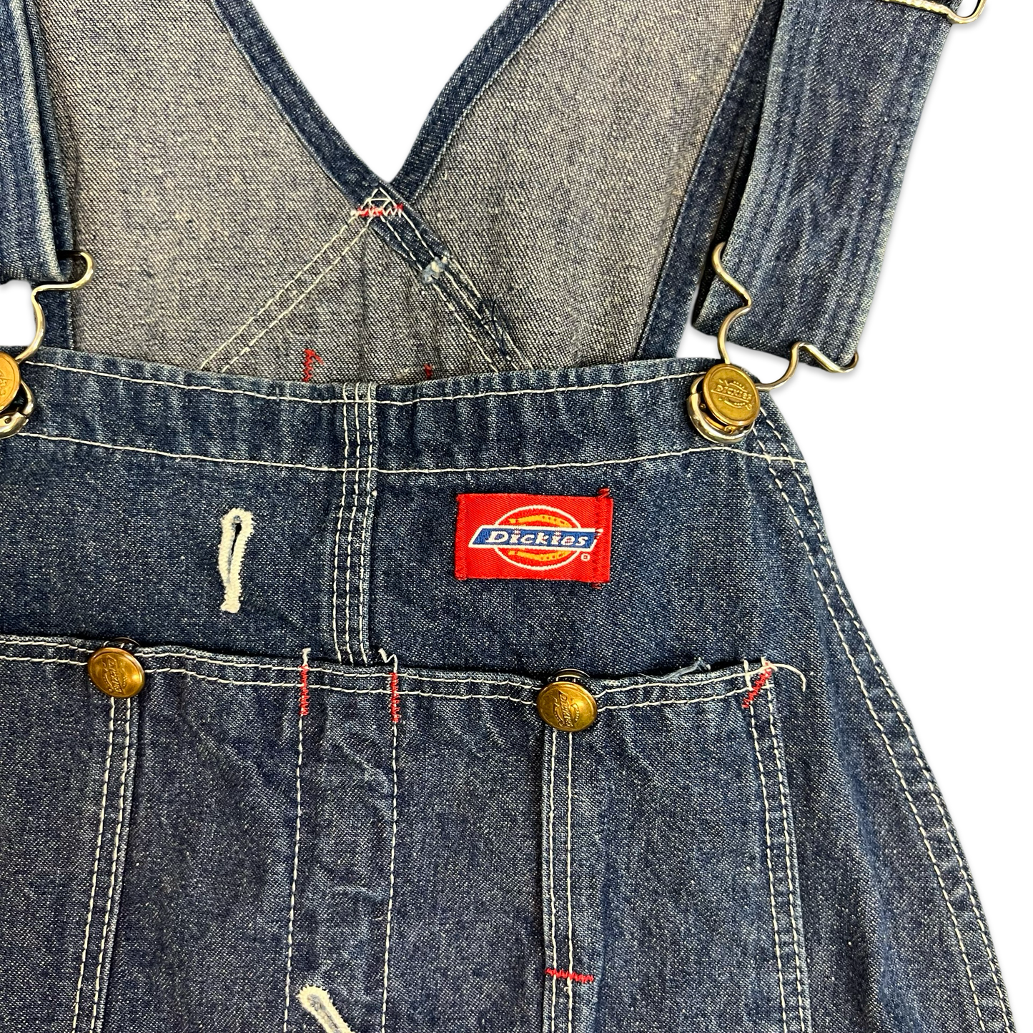 Vintage 90s Dickies Blue Denim Dungarees 30W 34L