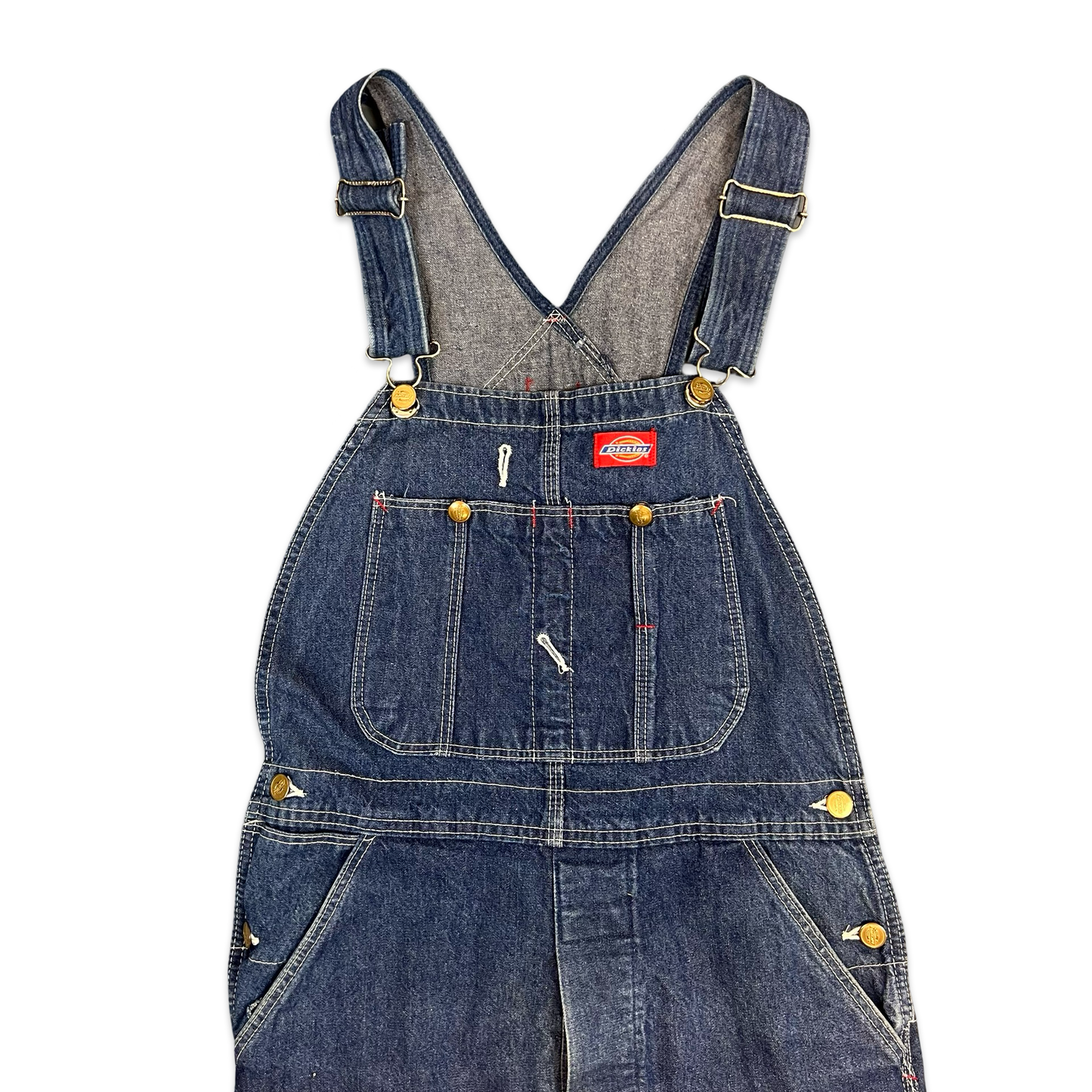 Vintage 90s Dickies Blue Denim Dungarees 30W 34L