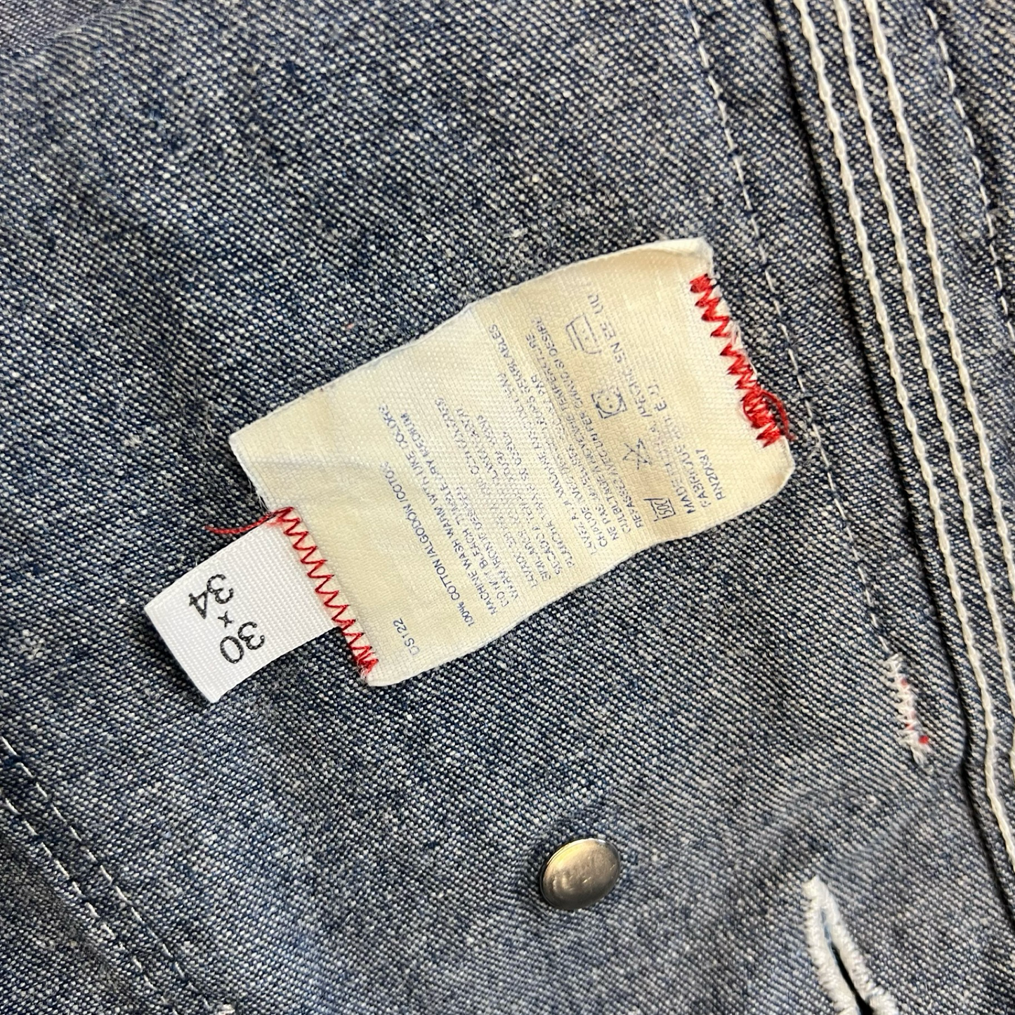 Vintage 90s Dickies Blue Denim Dungarees 30W 34L