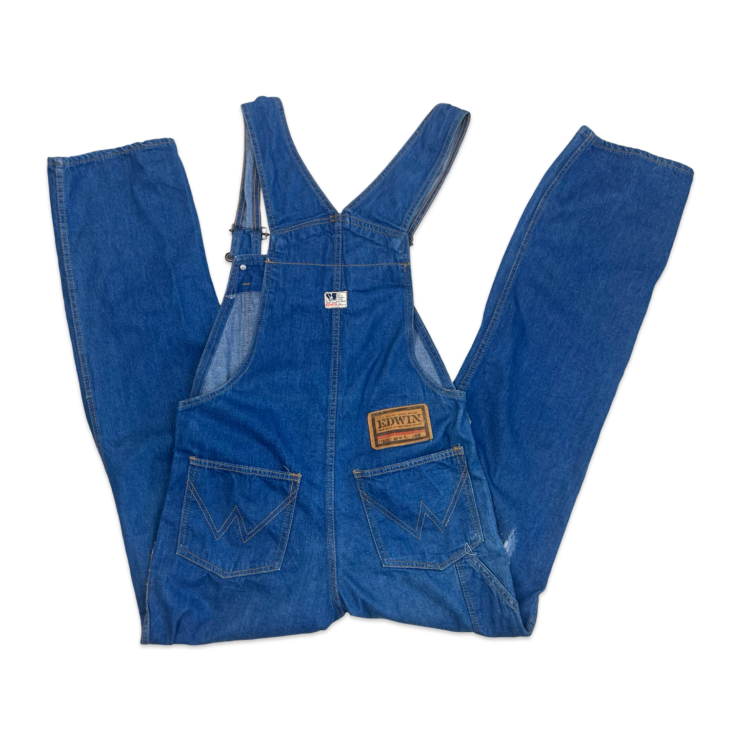 Vintage 80s 90s Edwin Customised Hand Painted Dungarees 30W 32L