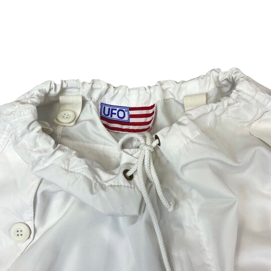Vintage Y2K White UFO Parachute Cargo Trousers 12 14 M