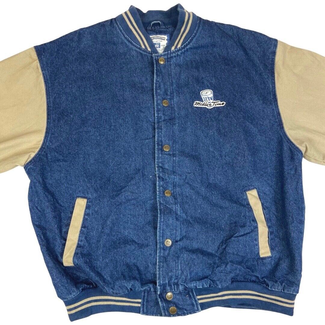Vintage 90s Green Bay Packers Lee Denim Embroidered Varsity Jacket XXL