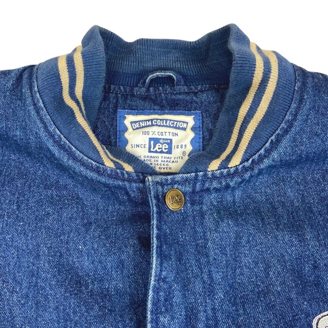 Vintage 90s Green Bay Packers Lee Denim Embroidered Varsity Jacket XXL
