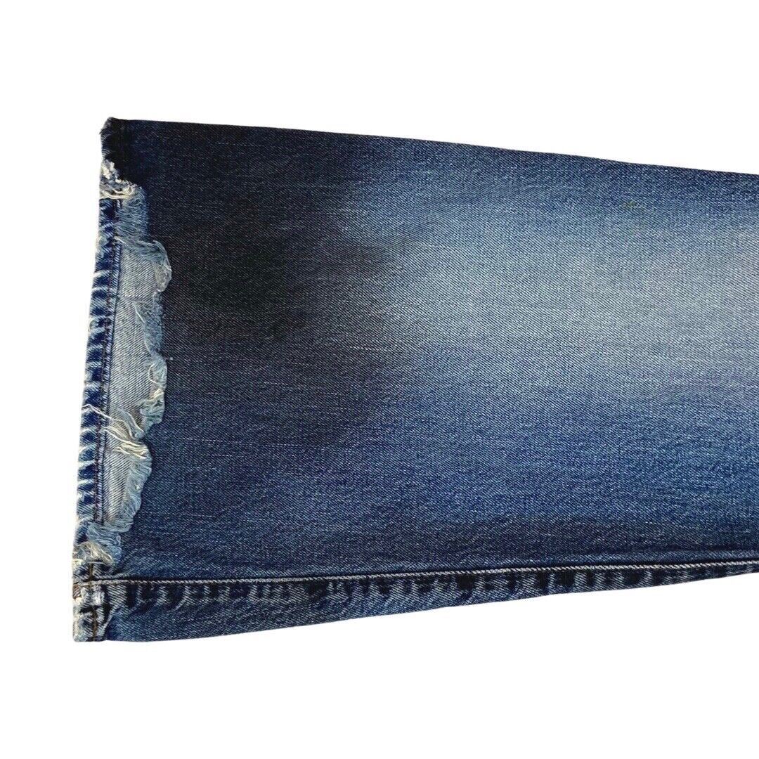 Vintage 90s Y2K Blue Denim Gradient Flared Mid Rise Jeans 8 S