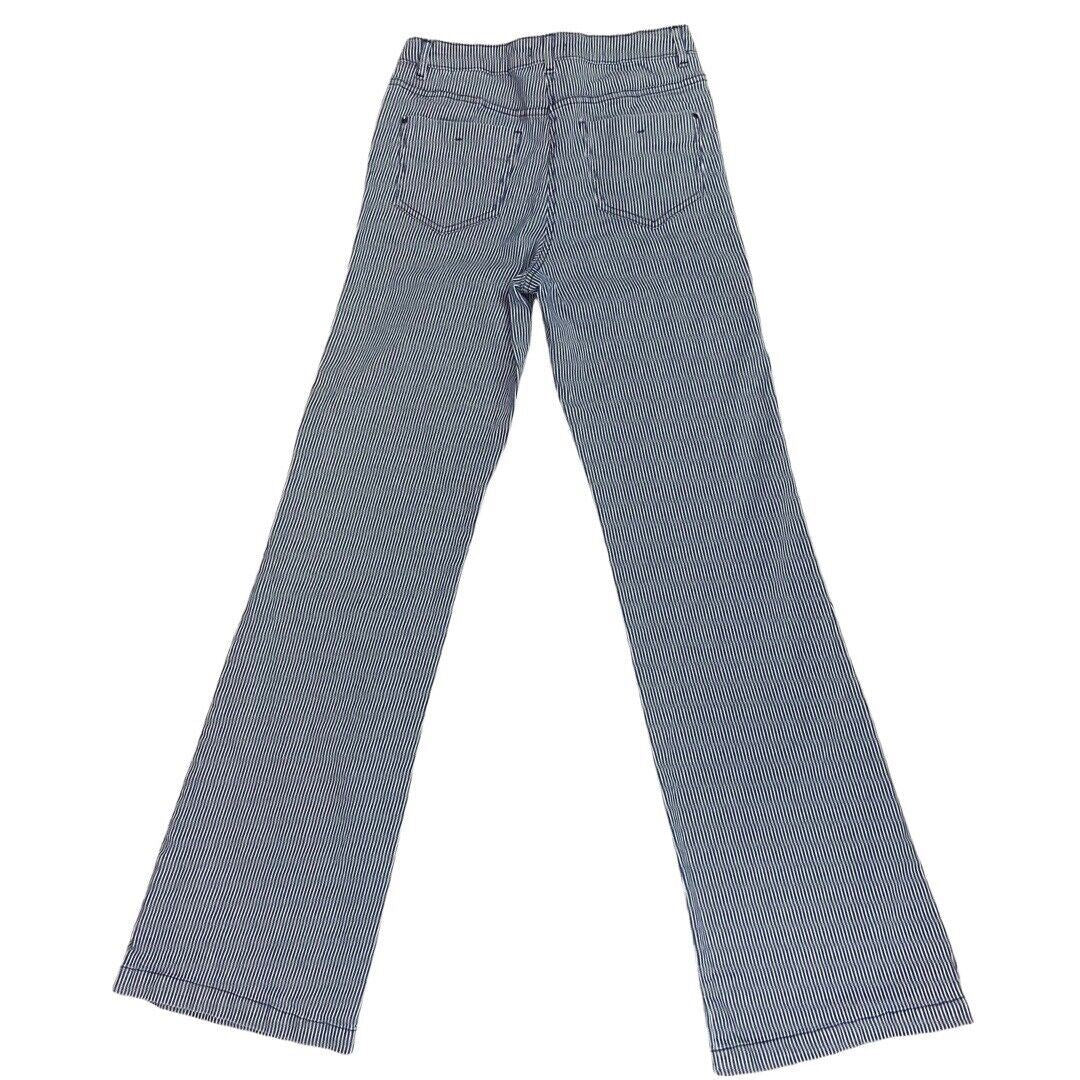Vintage 90s Y2K Blue White Striped High Rise Straight Leg Jeans 8 S